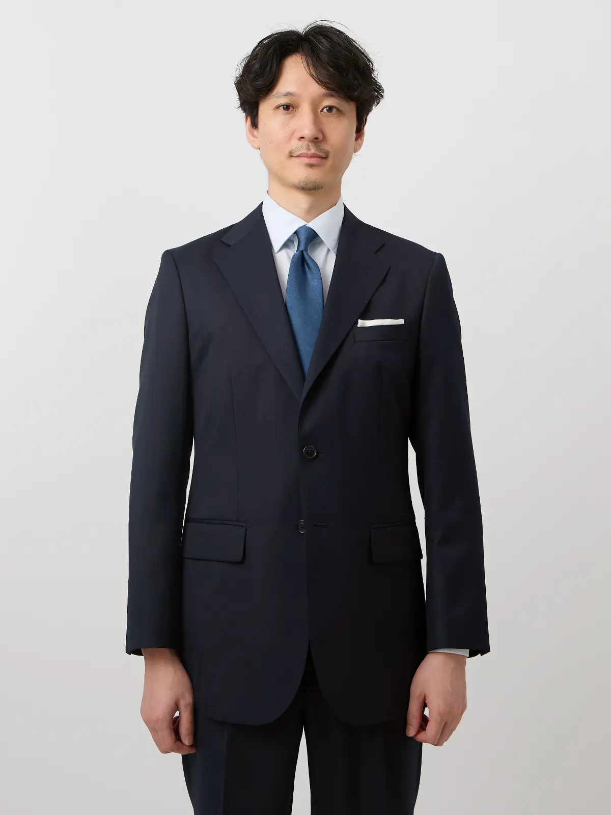 スーツ/2つボタン/無地/FB02 ネイビー 体型(DROP):普通 6DROP(A体),身長:165cm