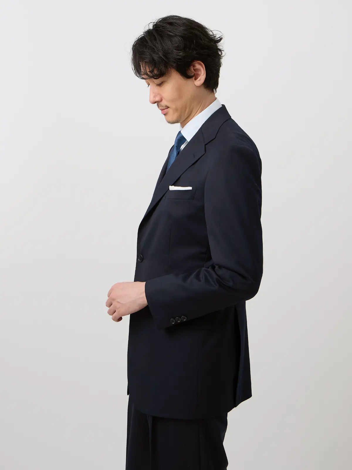 スーツ/2つボタン/無地/FB02 ネイビー 体型(DROP):普通 6DROP(A体),身長:165cm
