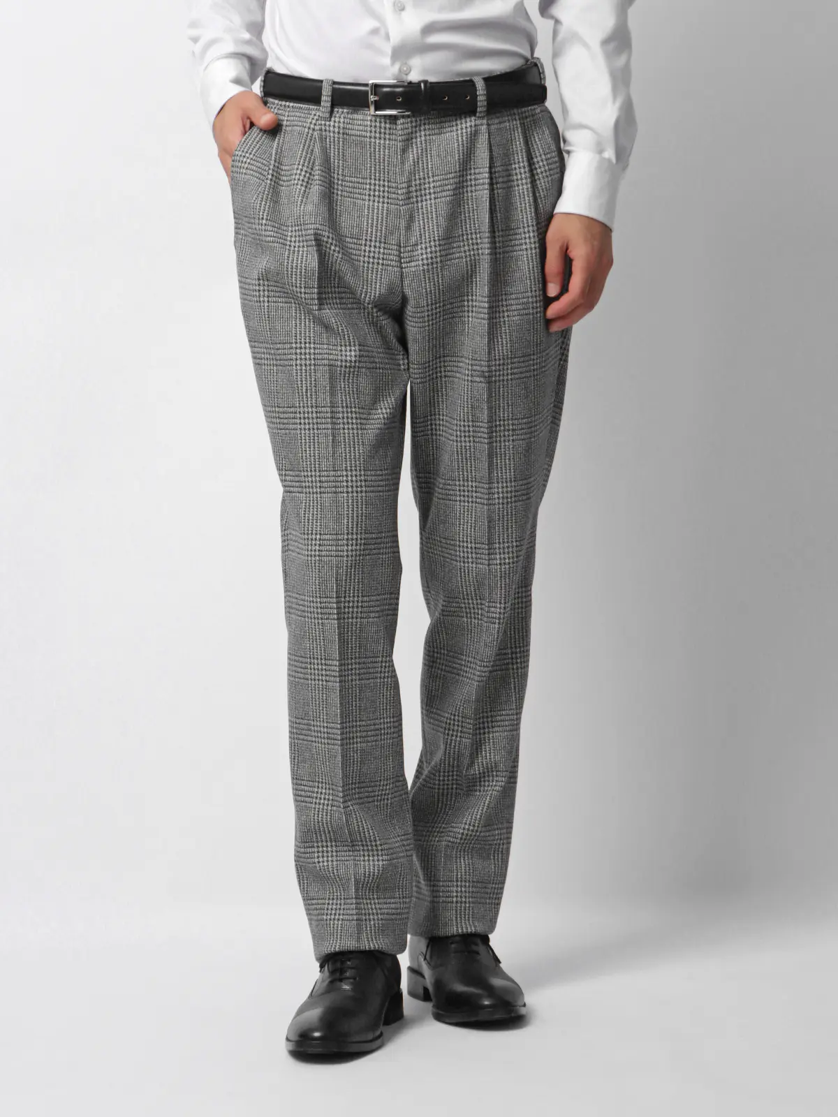伸びるスーツ~Jersey~/ダブルブレスト/ウォッシャブル/6つボタン/グレンチェック/TR28 グレー 体型(DROP):スリム 8DROP(YA体),身長:160cm