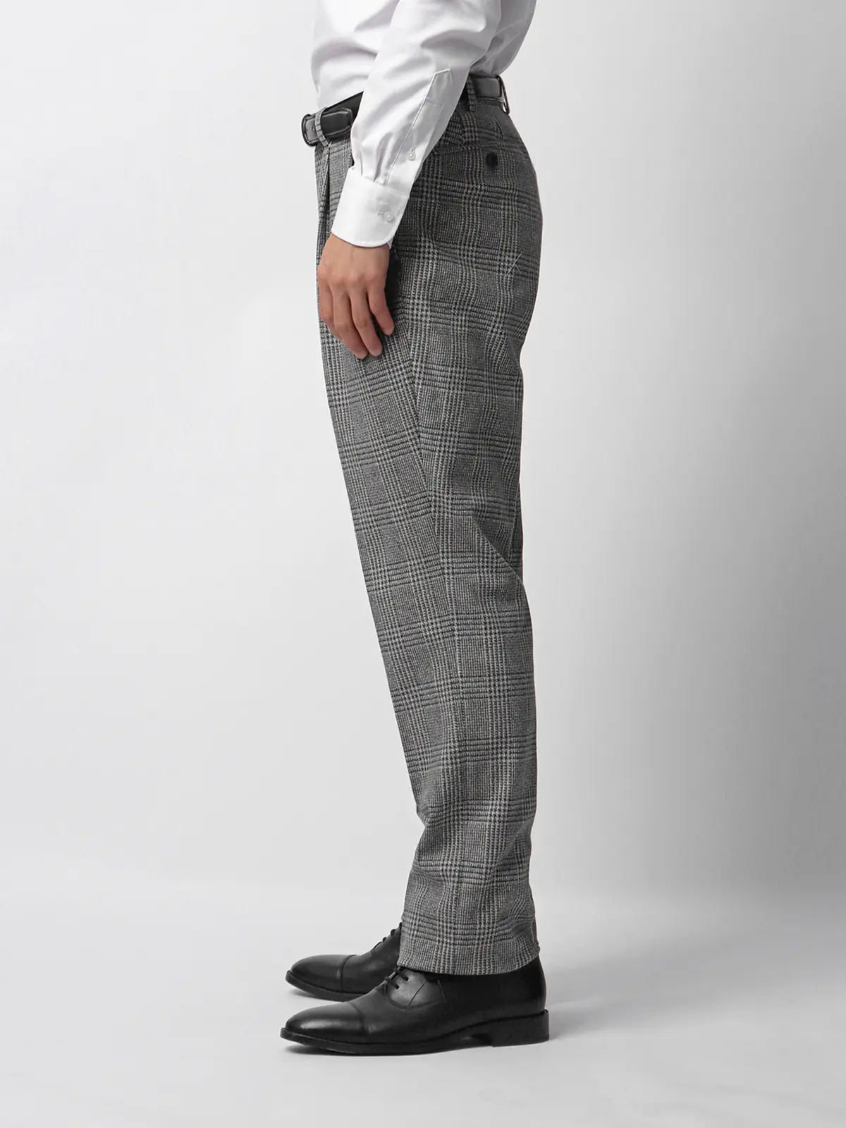 伸びるスーツ~Jersey~/ダブルブレスト/ウォッシャブル/6つボタン/グレンチェック/TR28 グレー 体型(DROP):スリム 8DROP(YA体),身長:160cm