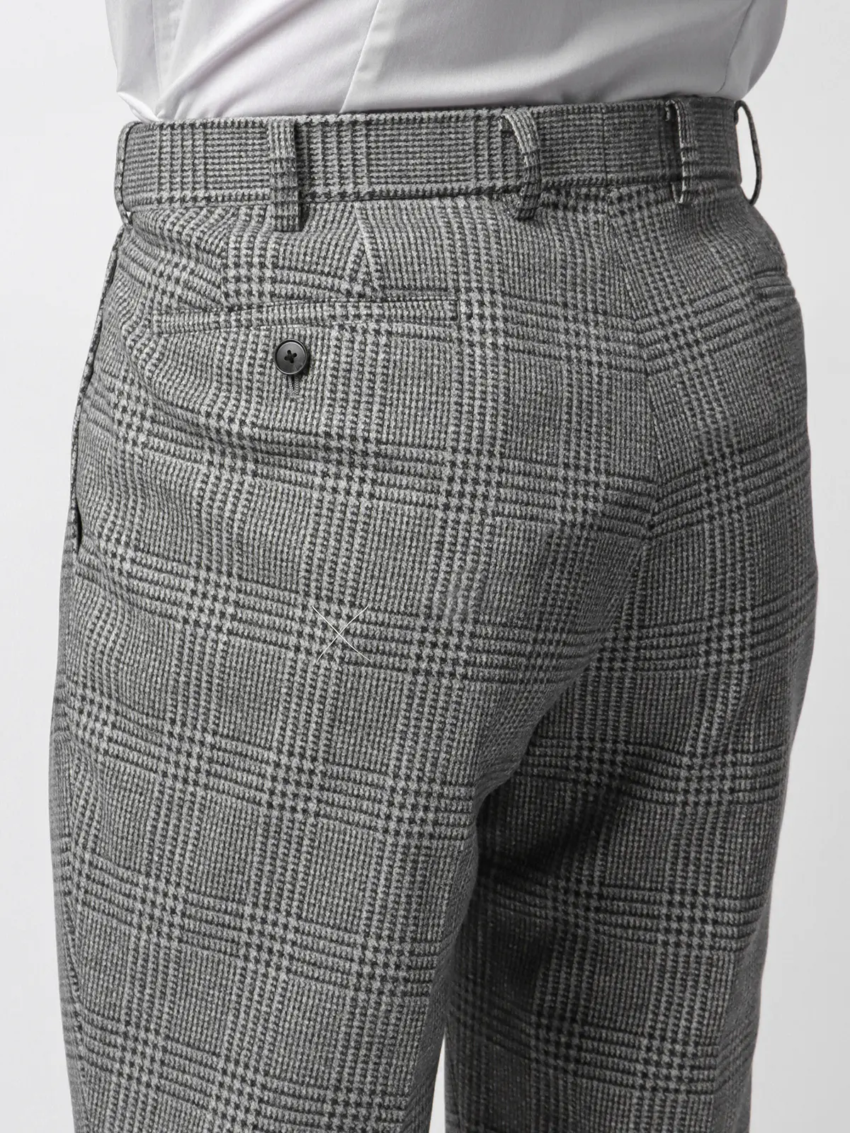 伸びるスーツ~Jersey~/ダブルブレスト/ウォッシャブル/6つボタン/グレンチェック/TR28 グレー 体型(DROP):スリム 8DROP(YA体),身長:160cm