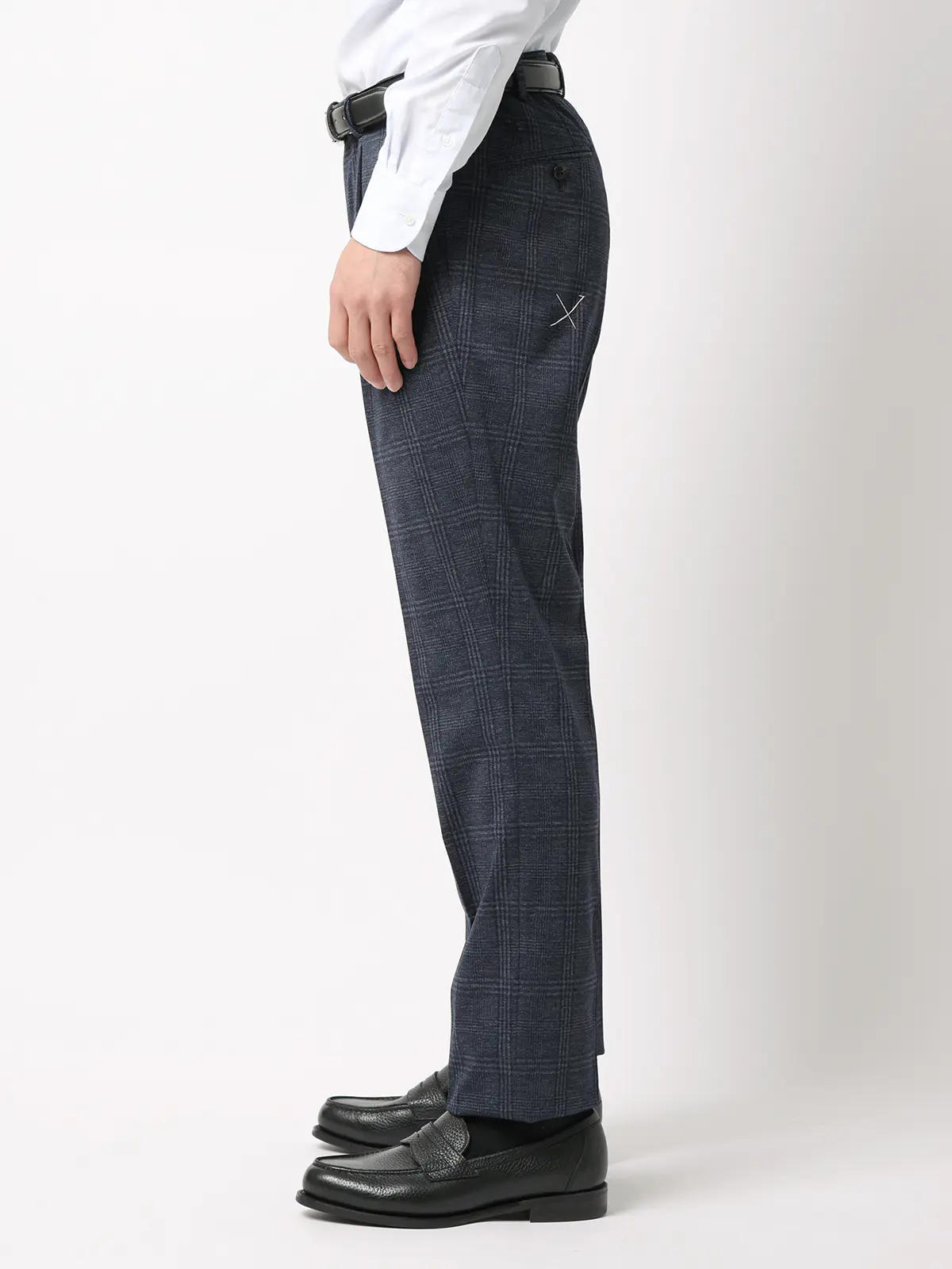 伸びるスーツ~Jersey~/ダブルブレスト/ウォッシャブル/ストレッチ/6つボタン/オーバーチェック/TR28 ブルー 体型(DROP):スリム 8DROP(YA体),身長:160cm