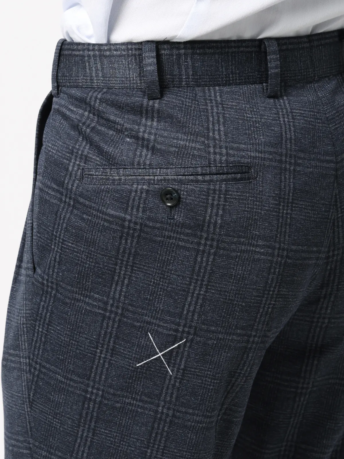 伸びるスーツ~Jersey~/ダブルブレスト/ウォッシャブル/ストレッチ/6つボタン/オーバーチェック/TR28 ブルー 体型(DROP):スリム 8DROP(YA体),身長:160cm