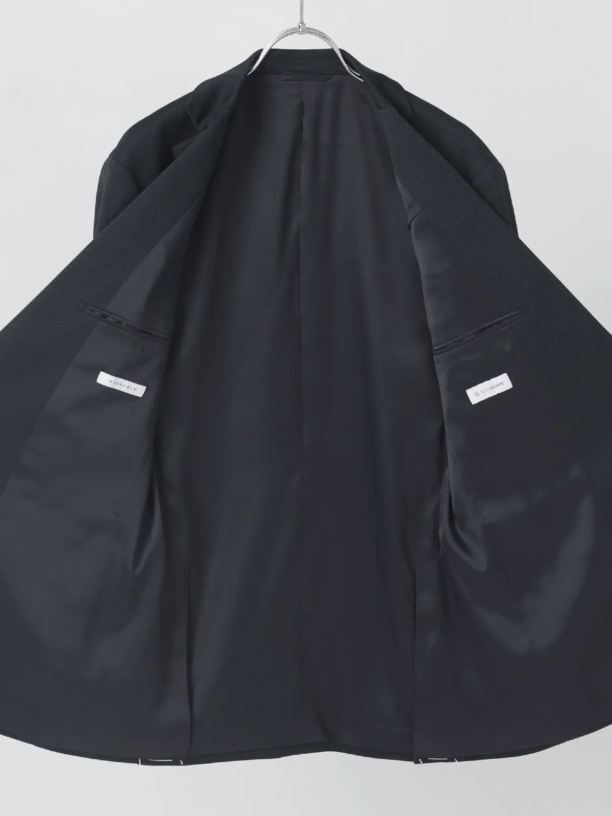 伸びるスーツ~Jersey~/ウォッシャブル/ストレッチ/2つボタン/織柄/CH25 ネイビー 体型(DROP):がっしり 2DROP(BE体),身長:185cm