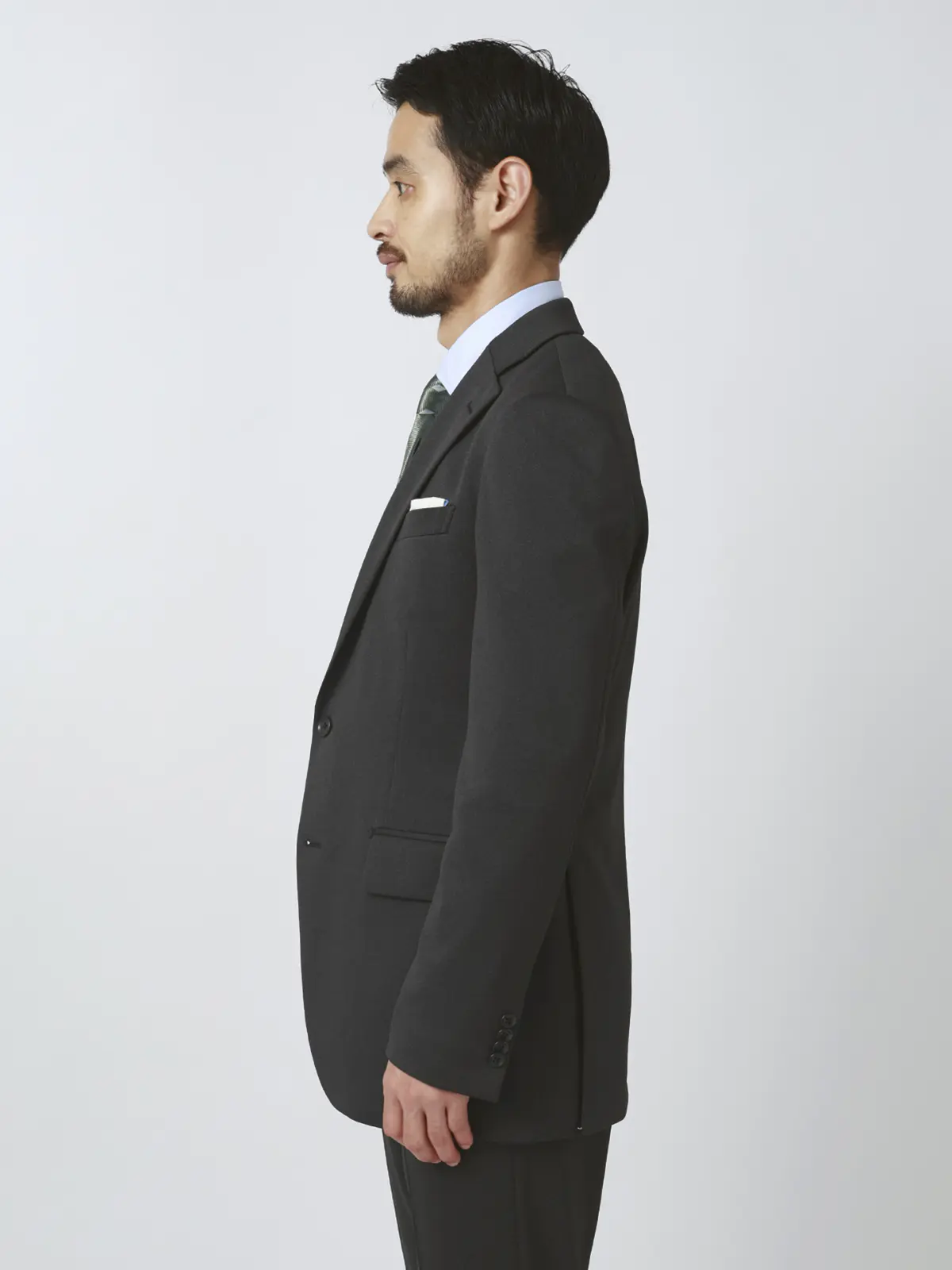 伸びるスーツ~Jersey~/ウォッシャブル/ストレッチ/2つボタン/織柄/CH25 グレー 体型(DROP):普通 6DROP(A体),身長:175cm