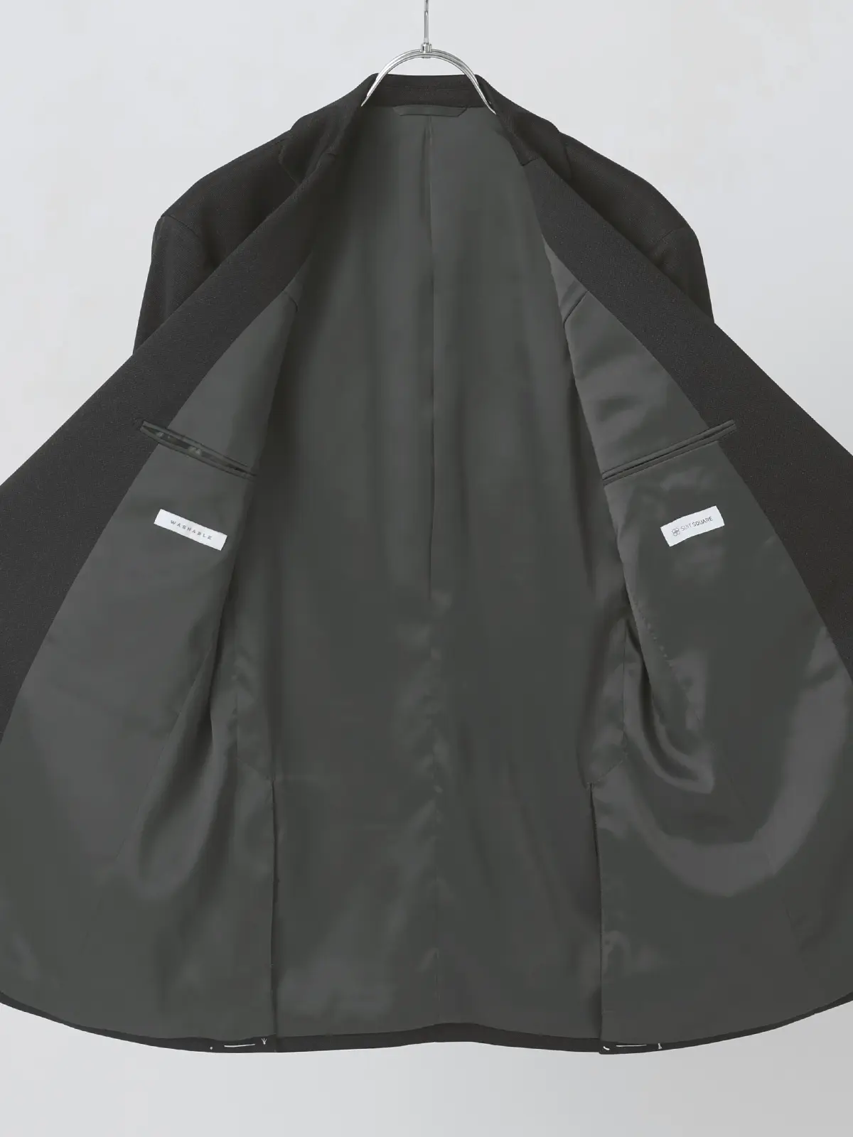 伸びるスーツ~Jersey~/ウォッシャブル/ストレッチ/2つボタン/織柄/CH25 グレー 体型(DROP):普通 6DROP(A体),身長:175cm