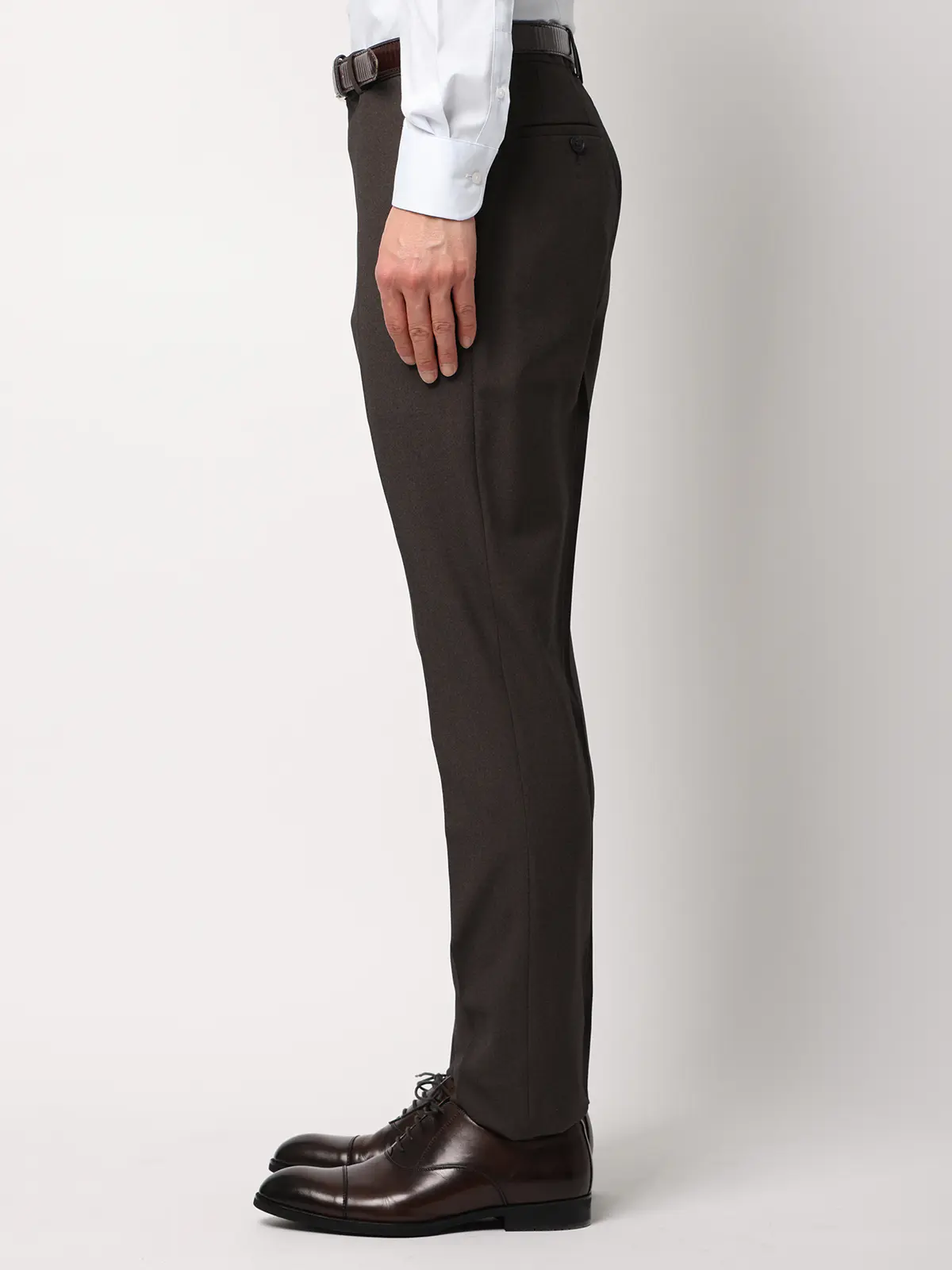 "超"伸びる最高スーツ／ウォッシャブル／ストレッチ／2つボタン／シャークスキン／CH25 ブラウン 体型（DROP):スリム　8DROP(YA体),身長:160cm