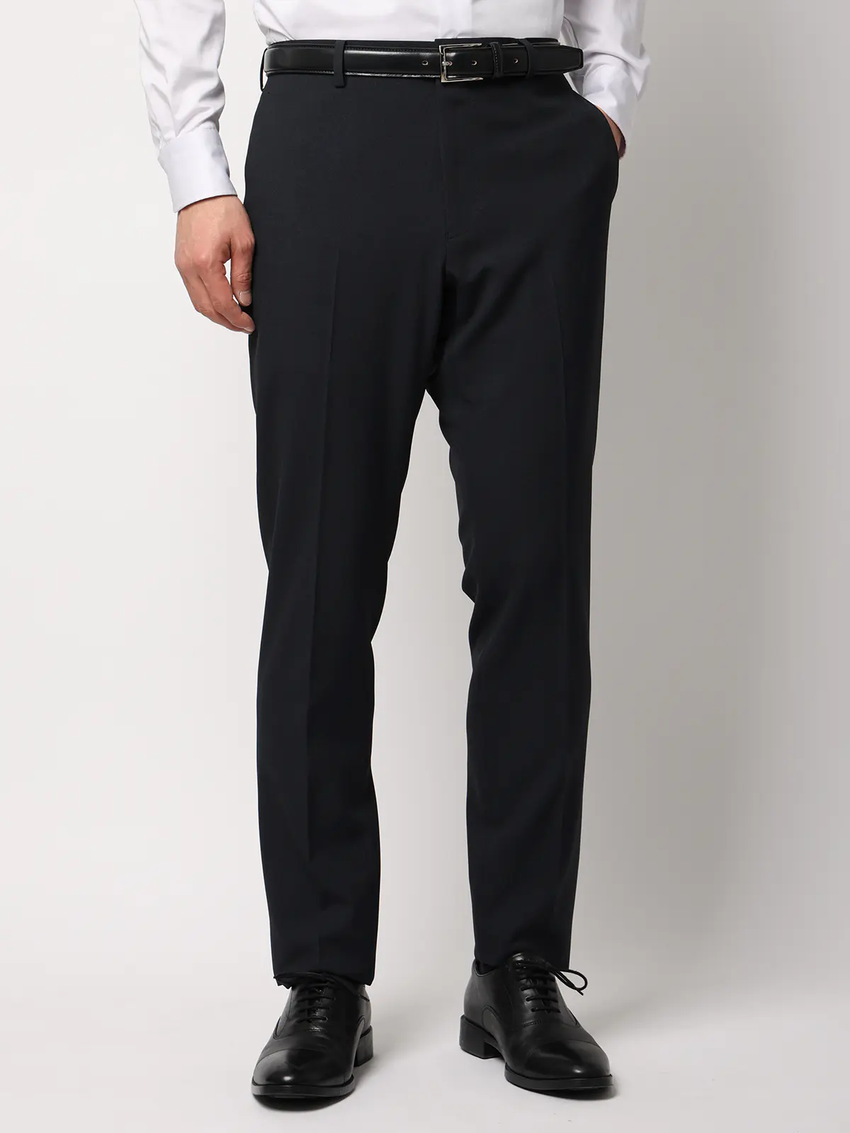 "超"伸びる最高スーツ／ウォッシャブル／ストレッチ／2つボタン／シャークスキン／CH25 ネイビー 体型（DROP):スリム　8DROP(YA体),身長:160cm