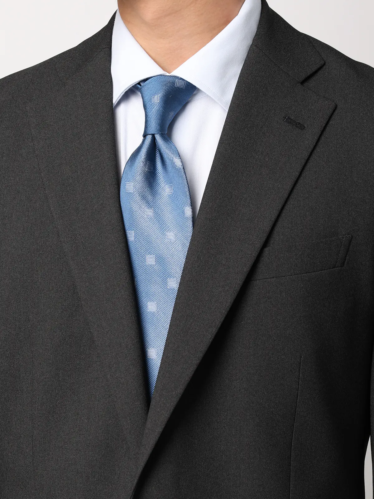 "超"伸びる最高スーツ／ウォッシャブル／ストレッチ／2つボタン／シャークスキン／CH25 グレー 体型（DROP):スリム　8DROP(YA体),身長:160cm