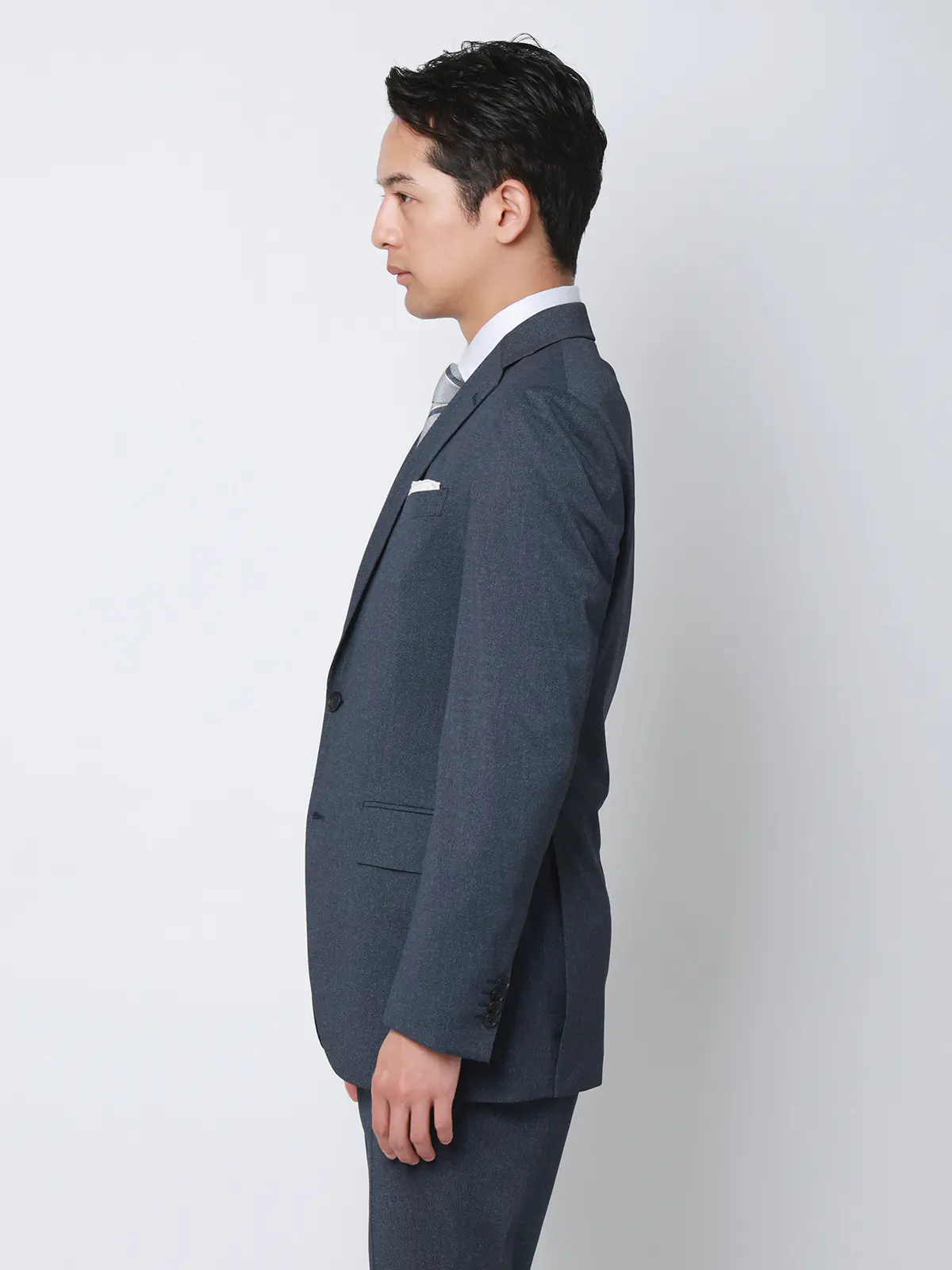 冷たいスーツ～Jersey～／ウォッシャブル／ストレッチ／接触冷感／2つボタン／無地／CH25 ブルー 体型（DROP):スリム　8DROP(YA体),身長:160cm