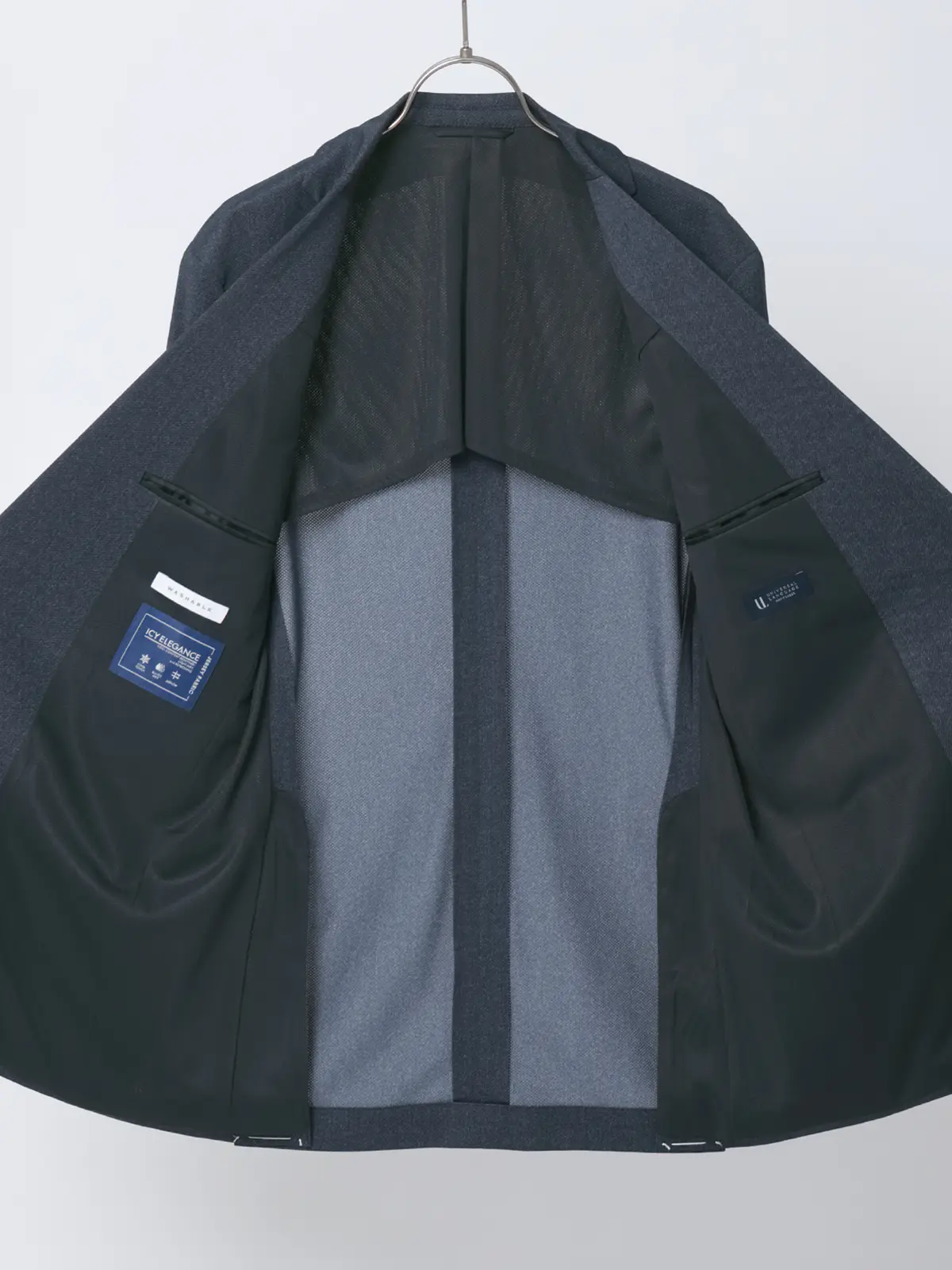 冷たいスーツ～Jersey～／ウォッシャブル／ストレッチ／接触冷感／2つボタン／無地／CH25 ブルー 体型（DROP):スリム　8DROP(YA体),身長:160cm