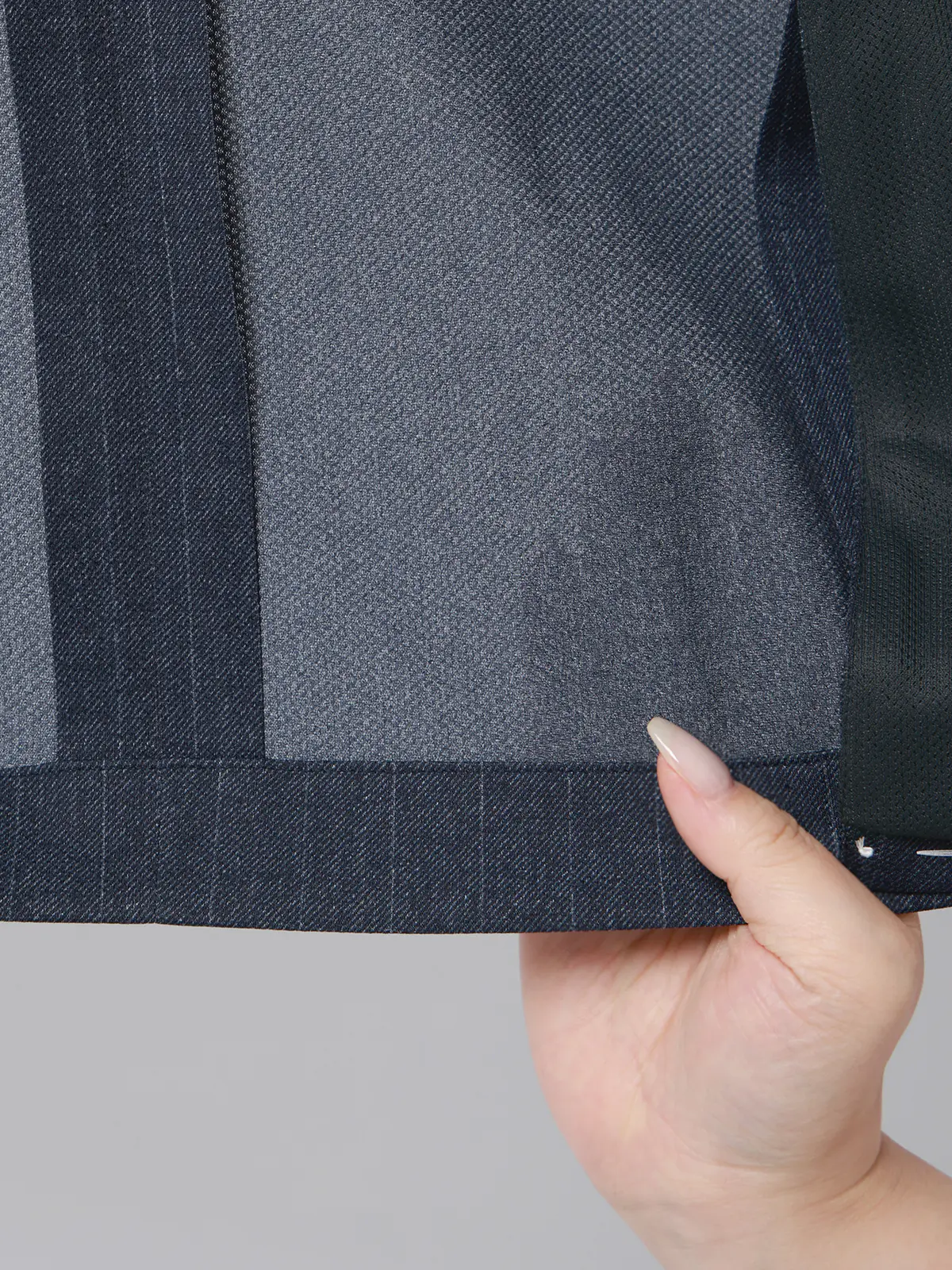 冷たいスーツ~Jersey~/ウォッシャブル/ストレッチ/接触冷感/2つボタン/ストライプ/CH25 ブルー 体型(DROP):スリム 8DROP(YA体),身長:160cm