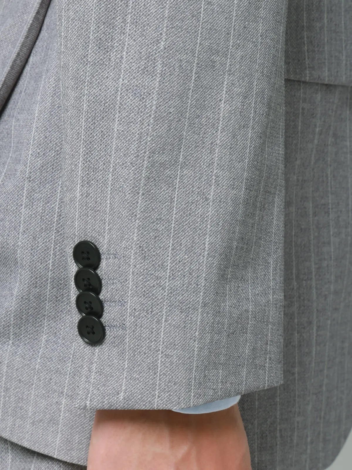 冷たいスーツ～Jersey～／ウォッシャブル／ストレッチ／接触冷感／2つボタン／ストライプ／CH25 ライトグレー 体型（DROP):スリム　8DROP(YA体),身長:160cm