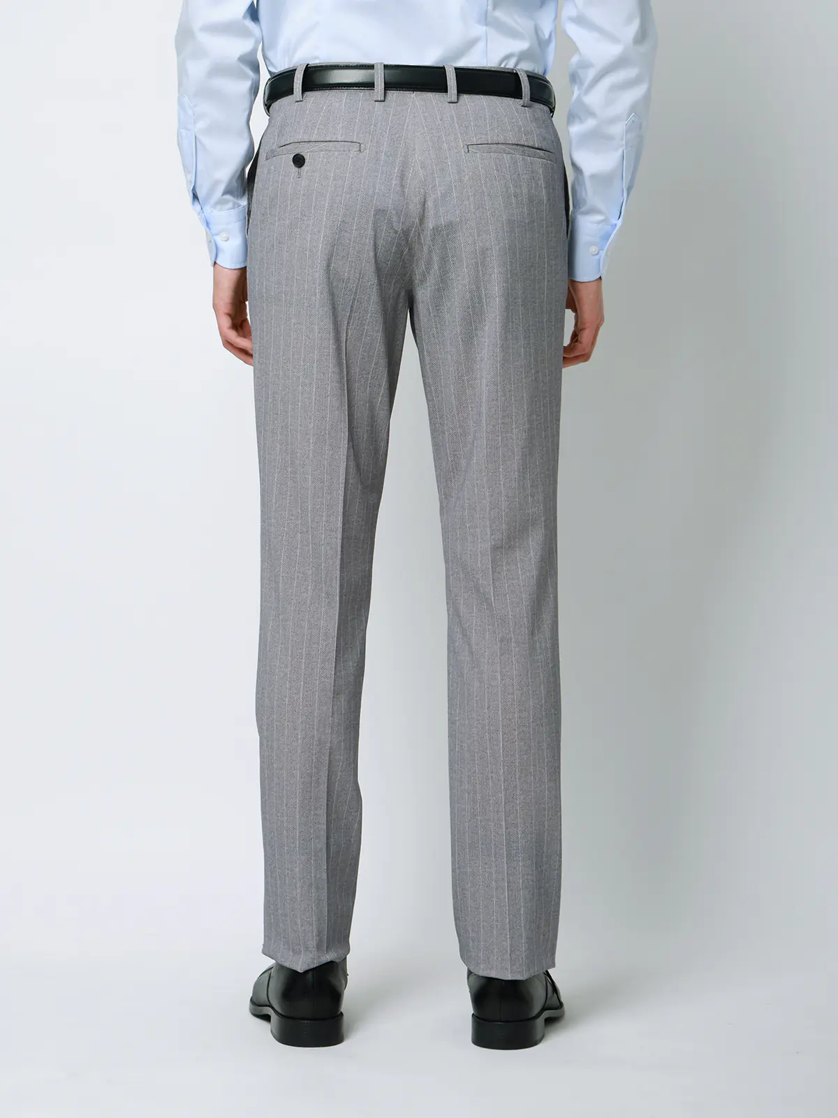 冷たいスーツ～Jersey～／ウォッシャブル／ストレッチ／接触冷感／2つボタン／ストライプ／CH25 ライトグレー 体型（DROP):スリム　8DROP(YA体),身長:160cm