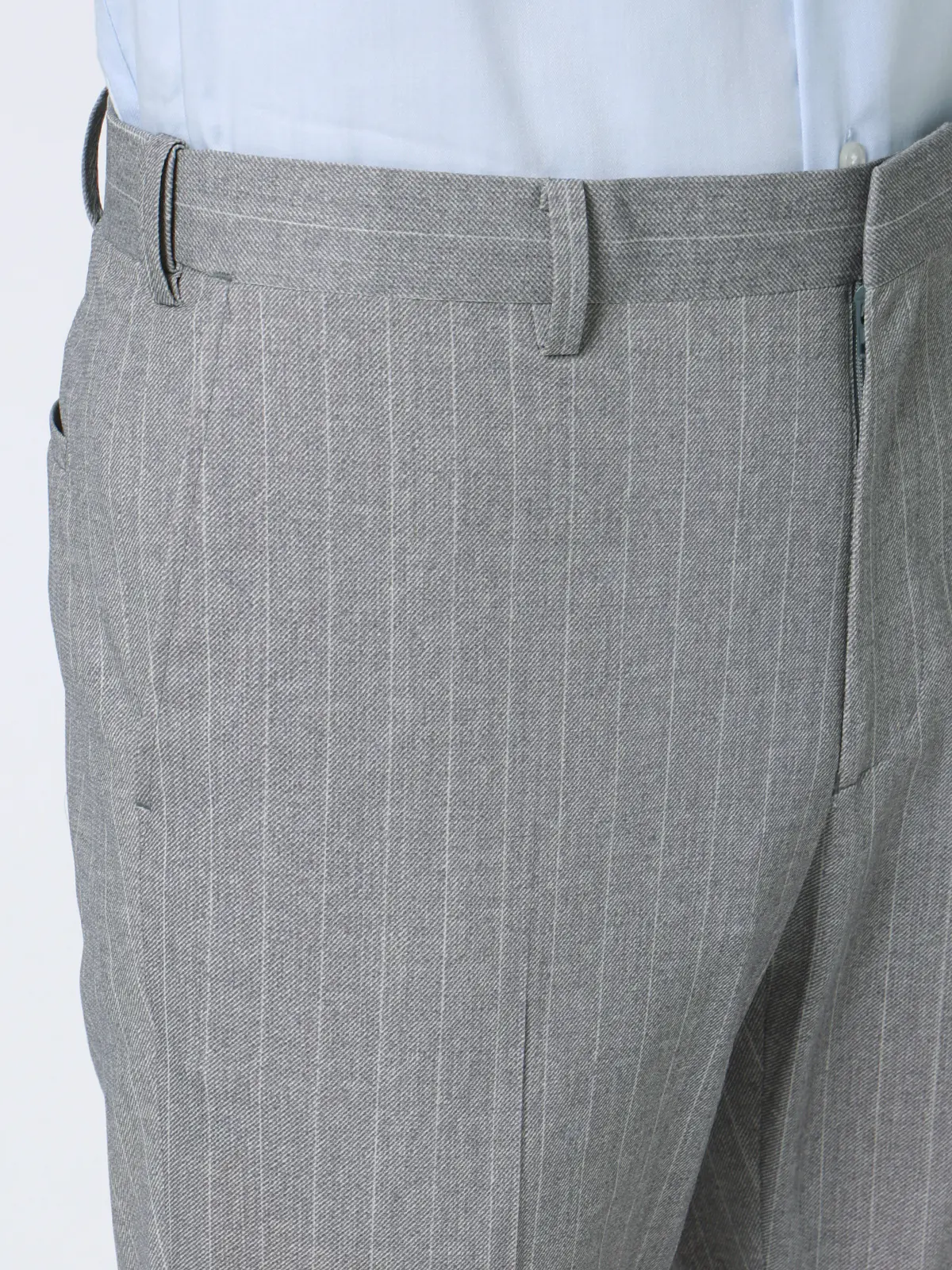 冷たいスーツ～Jersey～／ウォッシャブル／ストレッチ／接触冷感／2つボタン／ストライプ／CH25 ライトグレー 体型（DROP):スリム　8DROP(YA体),身長:160cm