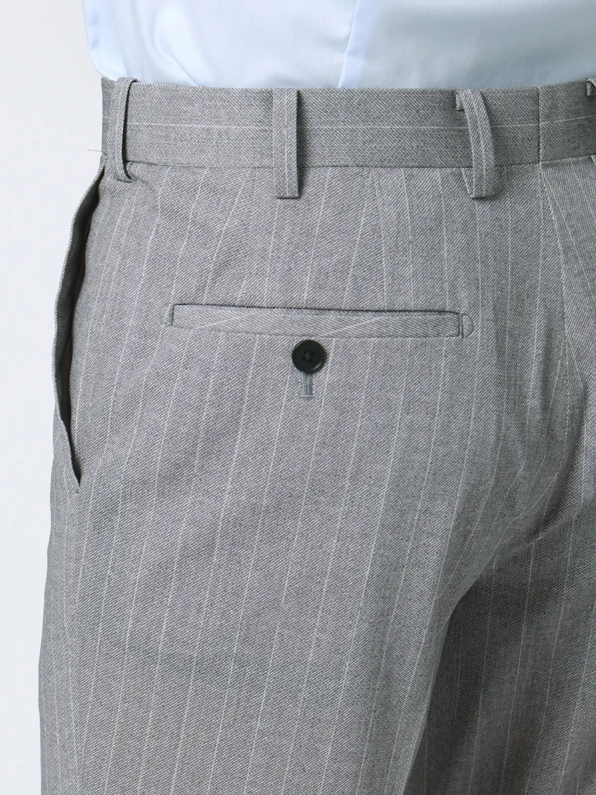 冷たいスーツ～Jersey～／ウォッシャブル／ストレッチ／接触冷感／2つボタン／ストライプ／CH25 ライトグレー 体型（DROP):スリム　8DROP(YA体),身長:160cm