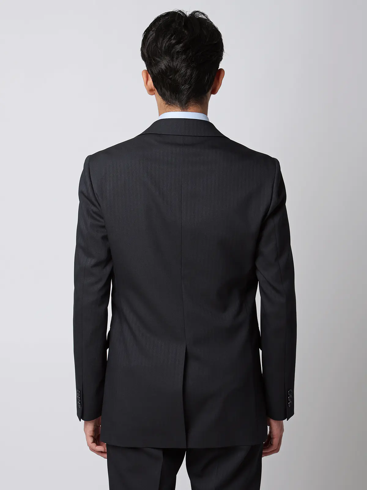 最高スーツ／ウォッシャブル／ストレッチ／2つボタン／ヘリンボーン／CH26 ネイビー 体型（DROP):ややがっしり　4DROP(AB体),身長:165cm