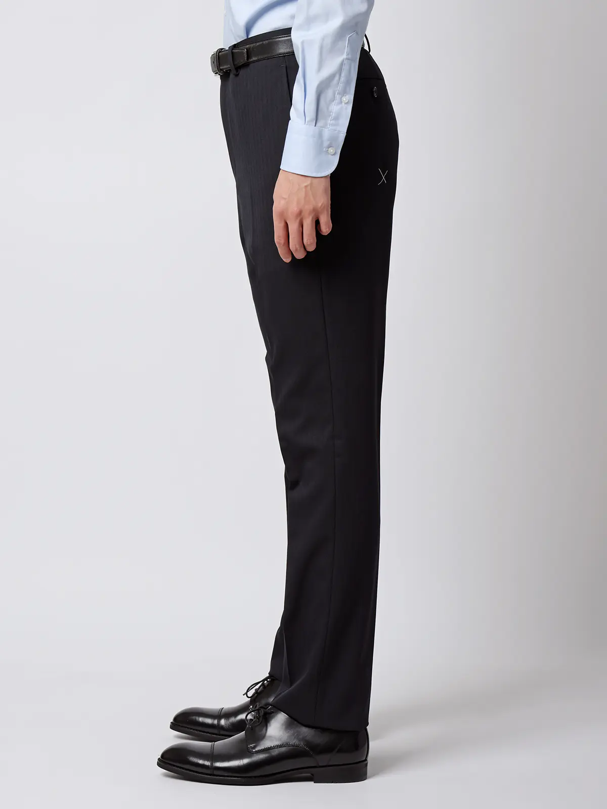 最高スーツ／ウォッシャブル／ストレッチ／2つボタン／ヘリンボーン／CH26 ネイビー 体型（DROP):ややがっしり　4DROP(AB体),身長:165cm