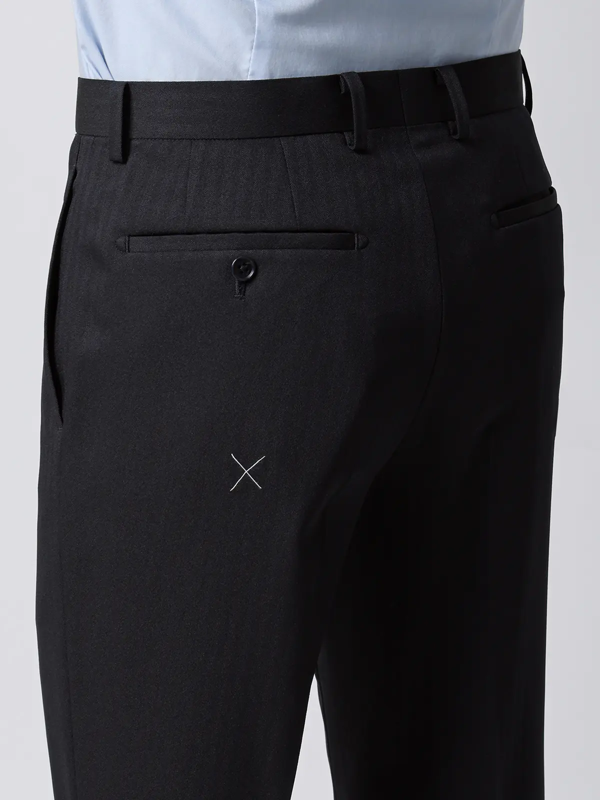 最高スーツ／ウォッシャブル／ストレッチ／2つボタン／ヘリンボーン／CH26 ネイビー 体型（DROP):ややがっしり　4DROP(AB体),身長:165cm