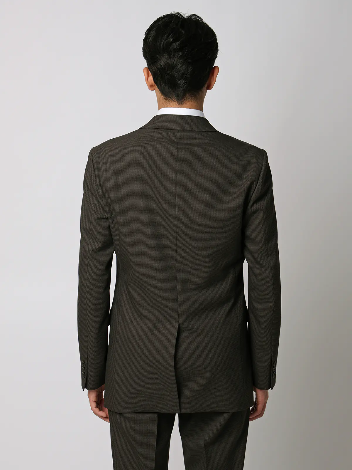 最高スーツ／ウォッシャブル／ストレッチ／2つボタン／ハウンドトゥース／CH26 ブラウン 体型（DROP):ややがっしり　4DROP(AB体),身長:190cm