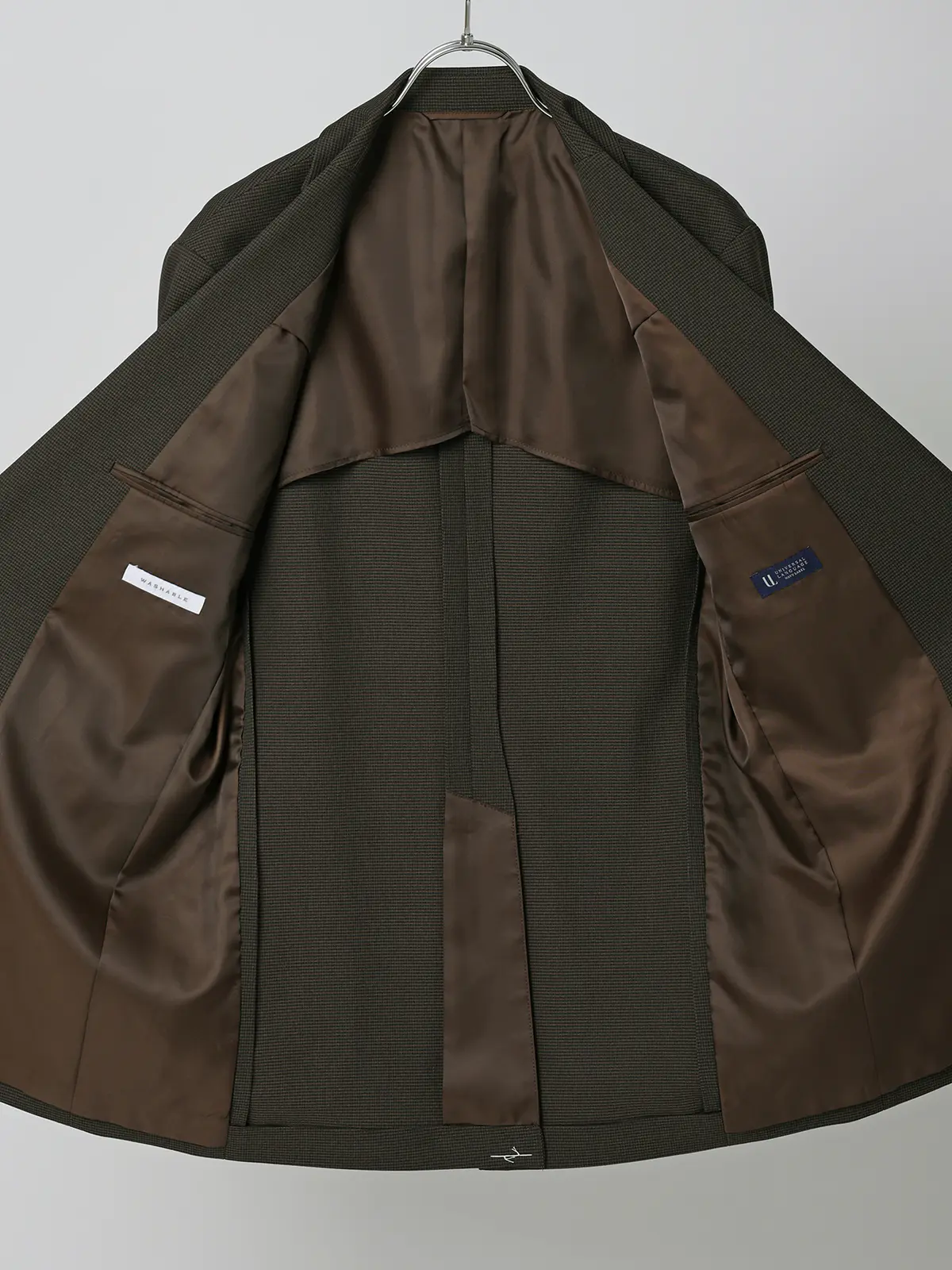 最高スーツ／ウォッシャブル／ストレッチ／2つボタン／ハウンドトゥース／CH26 ブラウン 体型（DROP):ややがっしり　4DROP(AB体),身長:190cm