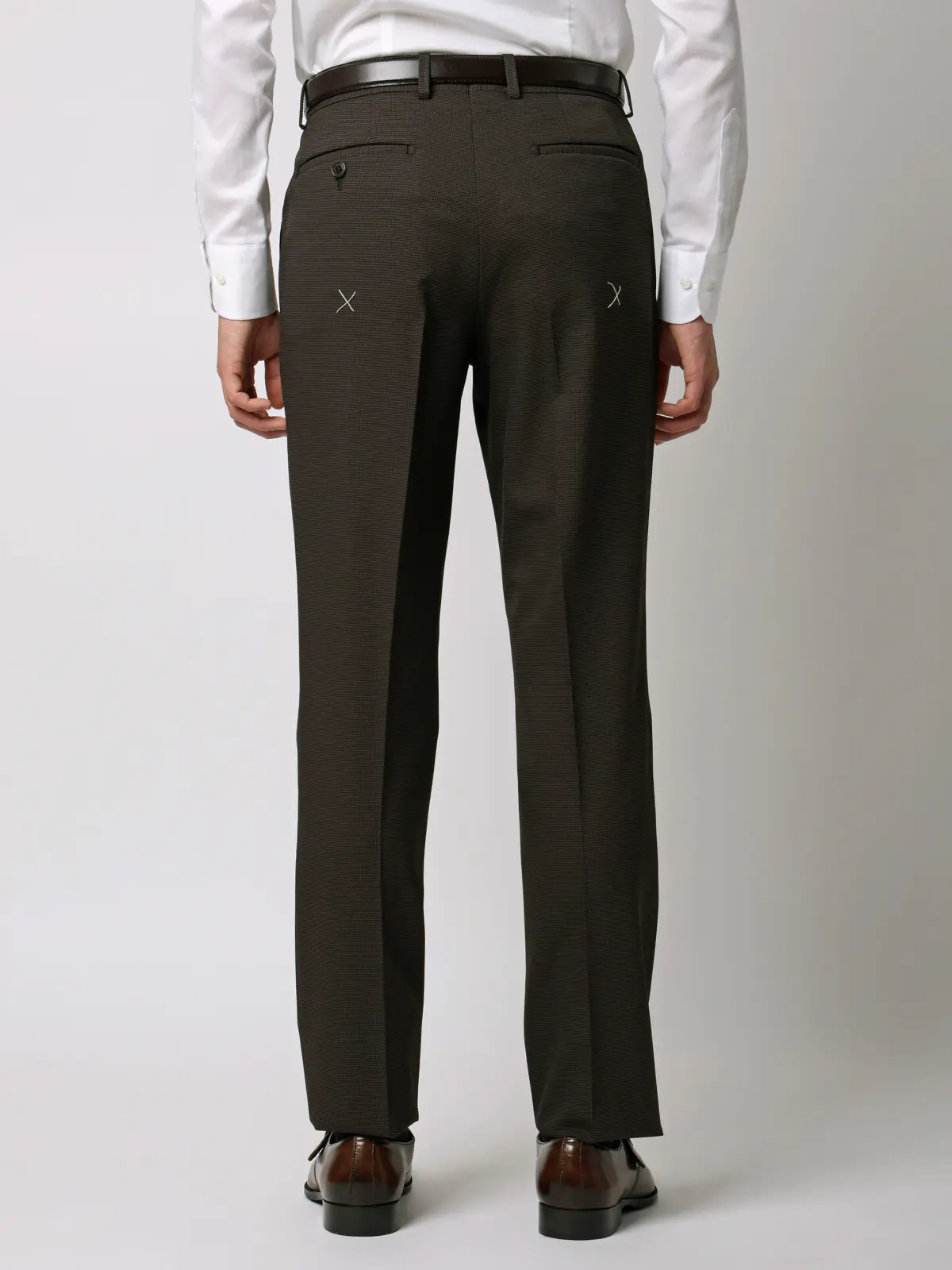 最高スーツ／ウォッシャブル／ストレッチ／2つボタン／ハウンドトゥース／CH26 ブラウン 体型（DROP):ややがっしり　4DROP(AB体),身長:190cm