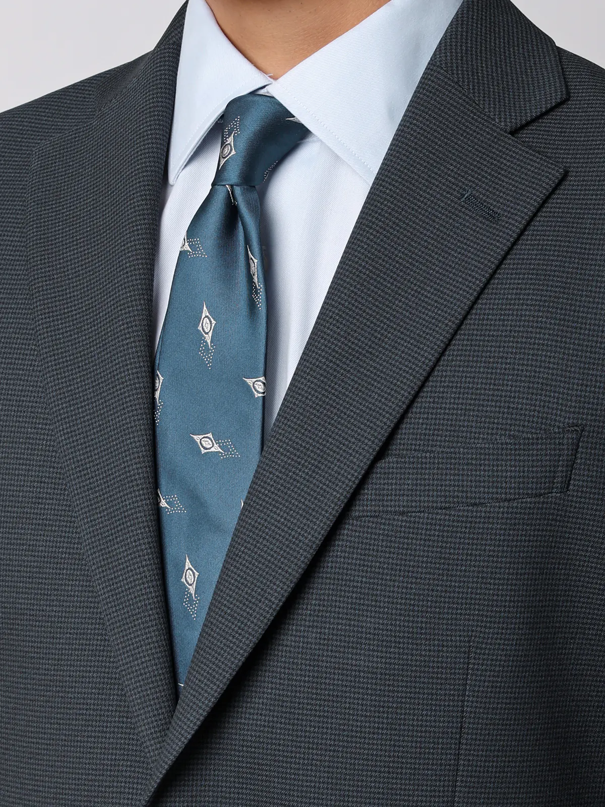 最高スーツ/ウォッシャブル/ストレッチ/2つボタン/ハウンドトゥース/CH26 ネイビー 体型(DROP):スリム 8DROP(YA体),身長:160cm