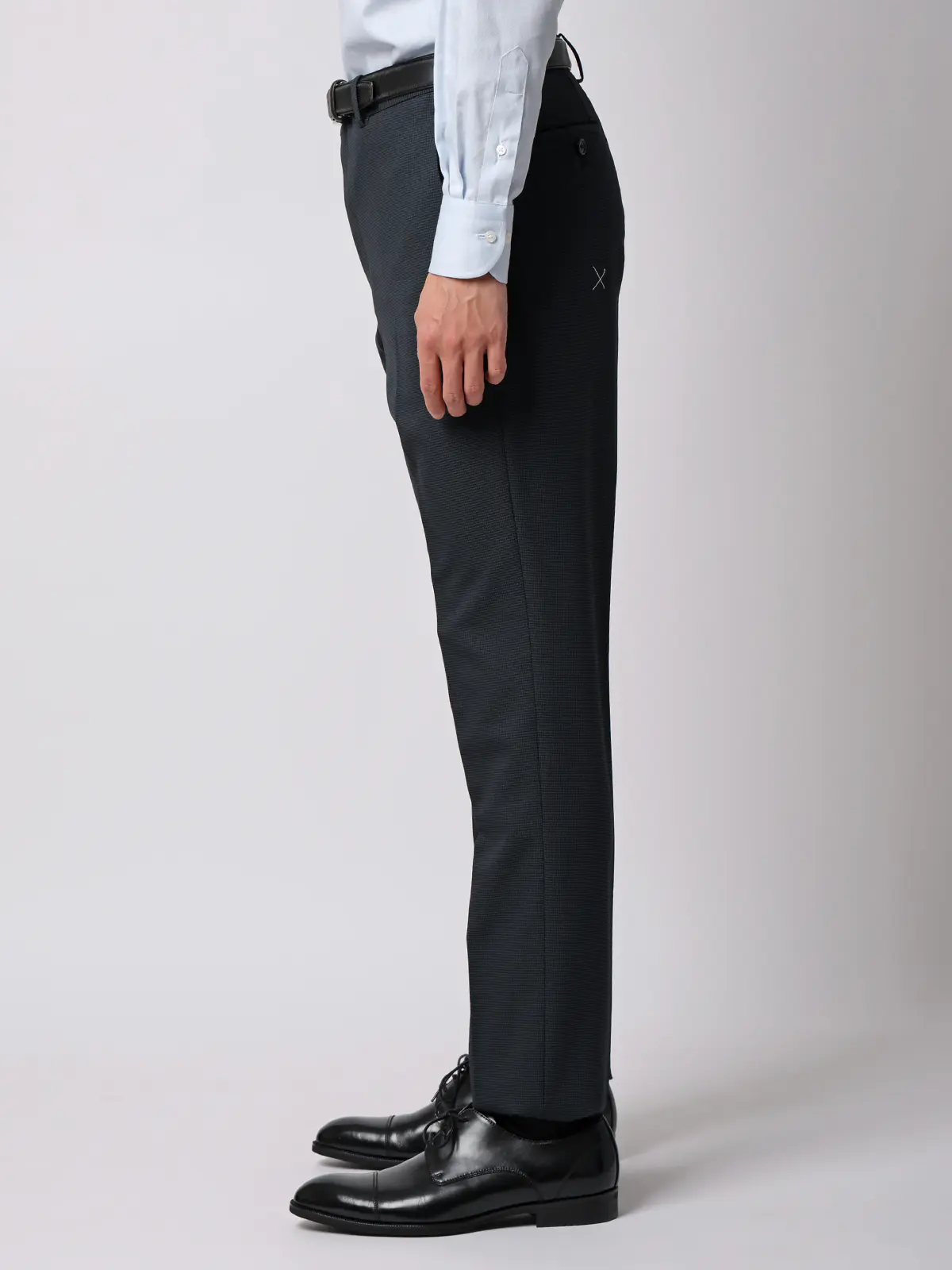 最高スーツ/ウォッシャブル/ストレッチ/2つボタン/ハウンドトゥース/CH26 ネイビー 体型(DROP):スリム 8DROP(YA体),身長:160cm