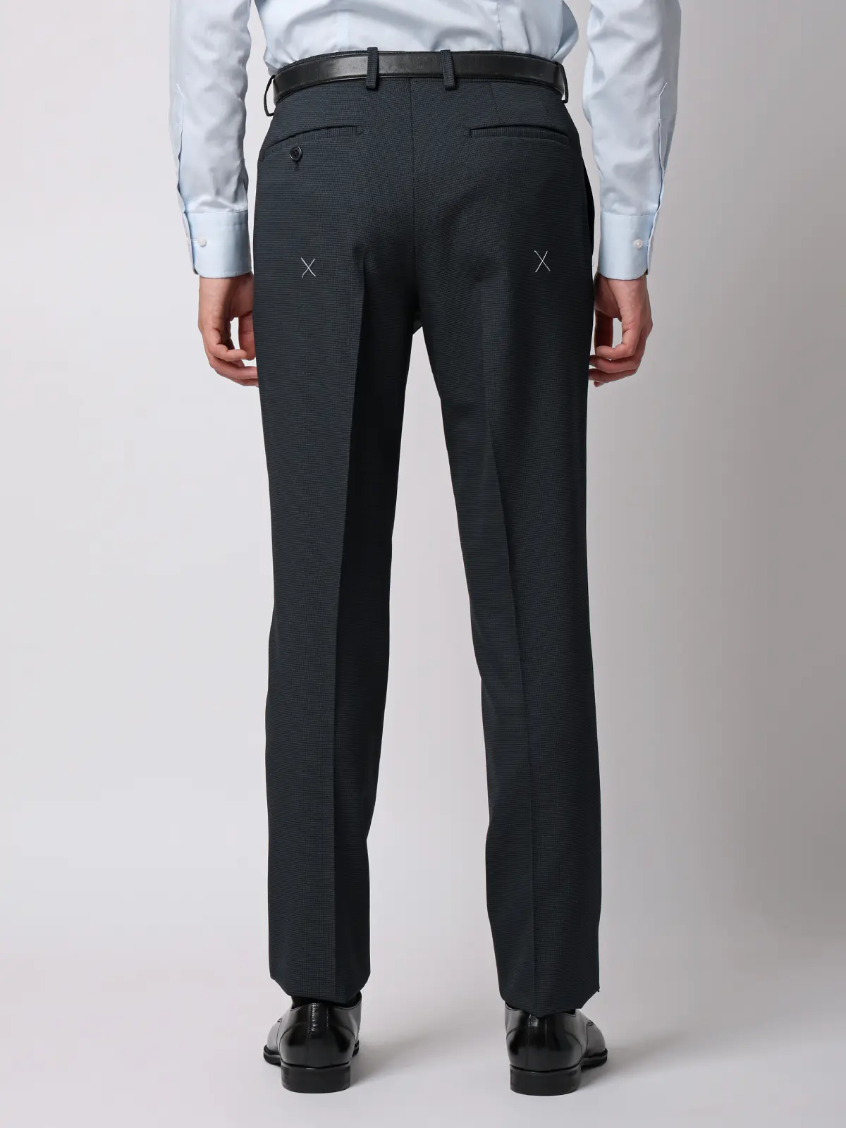 最高スーツ/ウォッシャブル/ストレッチ/2つボタン/ハウンドトゥース/CH26 ネイビー 体型(DROP):スリム 8DROP(YA体),身長:160cm