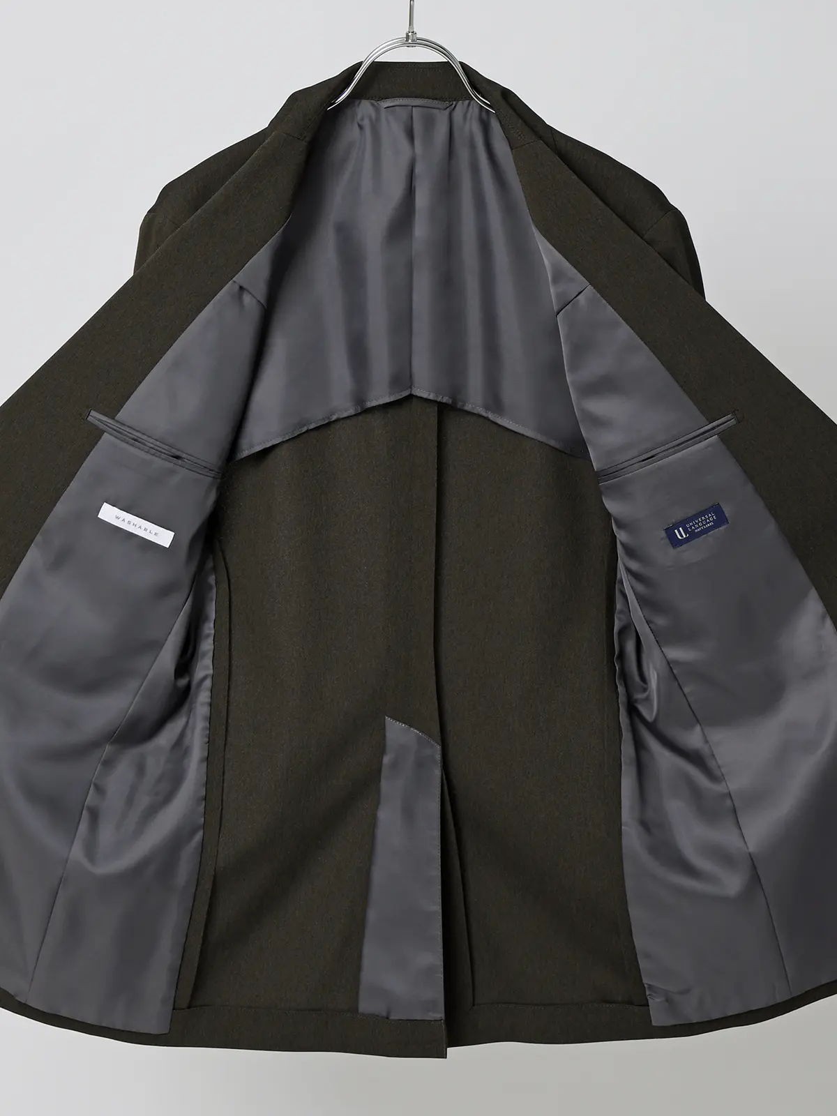 涼しい最高スーツ／ウォッシャブル／ストレッチ／接触冷感／2つボタン／無地／CH26 グリーン 体型（DROP):がっしり　2DROP(BE体),身長:165cm