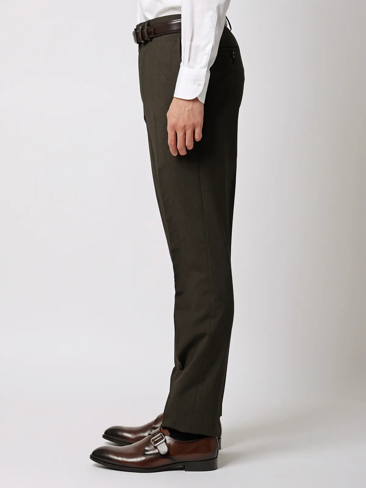 涼しい最高スーツ／ウォッシャブル／ストレッチ／接触冷感／2つボタン／無地／CH26 グリーン 体型（DROP):がっしり　2DROP(BE体),身長:165cm