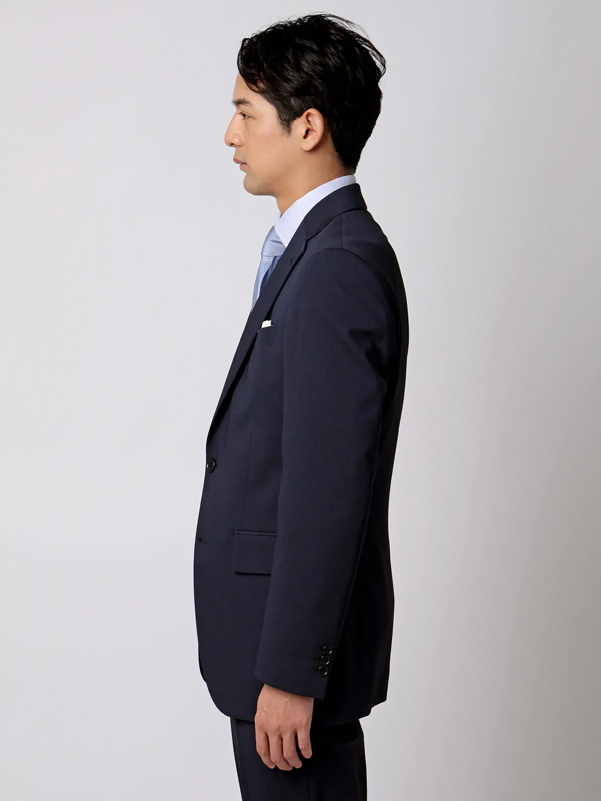 涼しい最高スーツ/ウォッシャブル/ストレッチ/接触冷感/2つボタン/無地/CH26 ネイビー 体型(DROP):ややがっしり 4DROP(AB体),身長:175cm