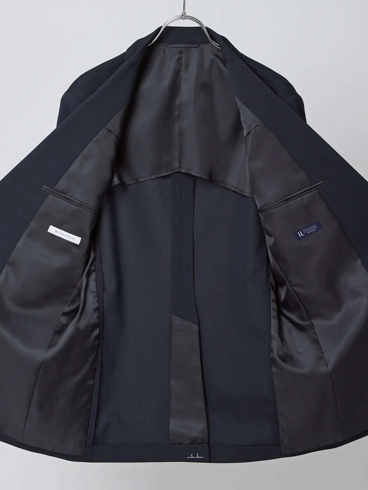 涼しい最高スーツ/ウォッシャブル/ストレッチ/接触冷感/2つボタン/無地/CH26 ネイビー 体型(DROP):ややがっしり 4DROP(AB体),身長:175cm