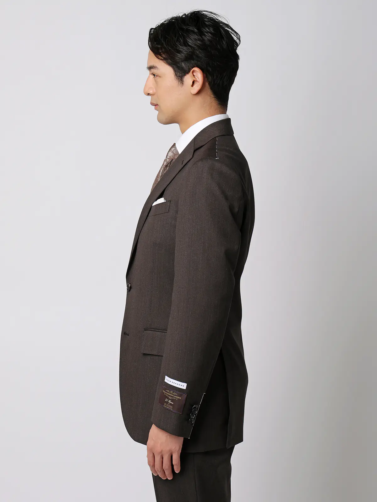 スーツ/2つボタン/CANONICO/21μPRUNELLE/無地/CH25 ブラウン 体型(DROP):スリム 8DROP(YA体),身長:160cm