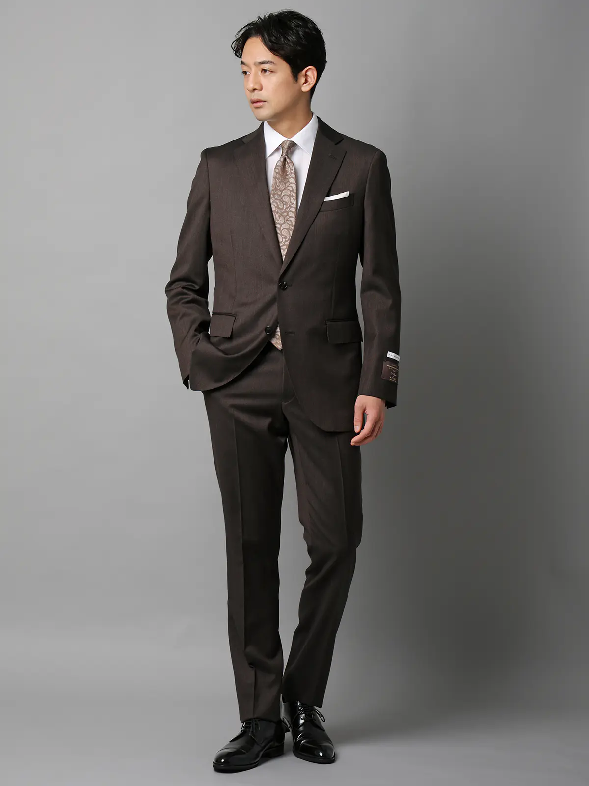 スーツ/2つボタン/CANONICO/21μPRUNELLE/無地/CH25 ブラウン 体型(DROP):スリム 8DROP(YA体),身長:160cm