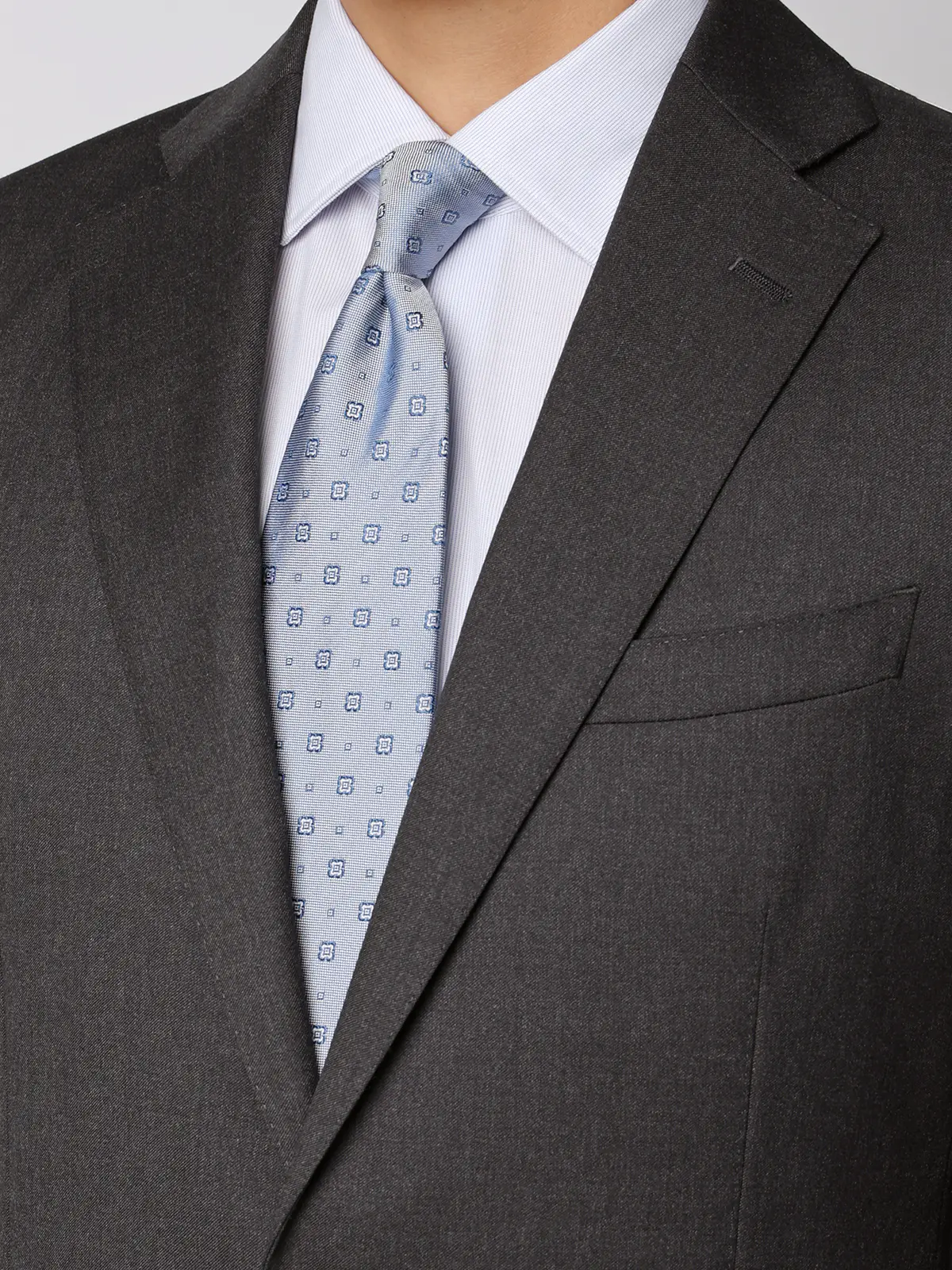 スーツ／2つボタン／CANONICO／21μPRUNELLE／無地／CH25 チャコール 体型（DROP):スリム　8DROP(YA体),身長:160cm