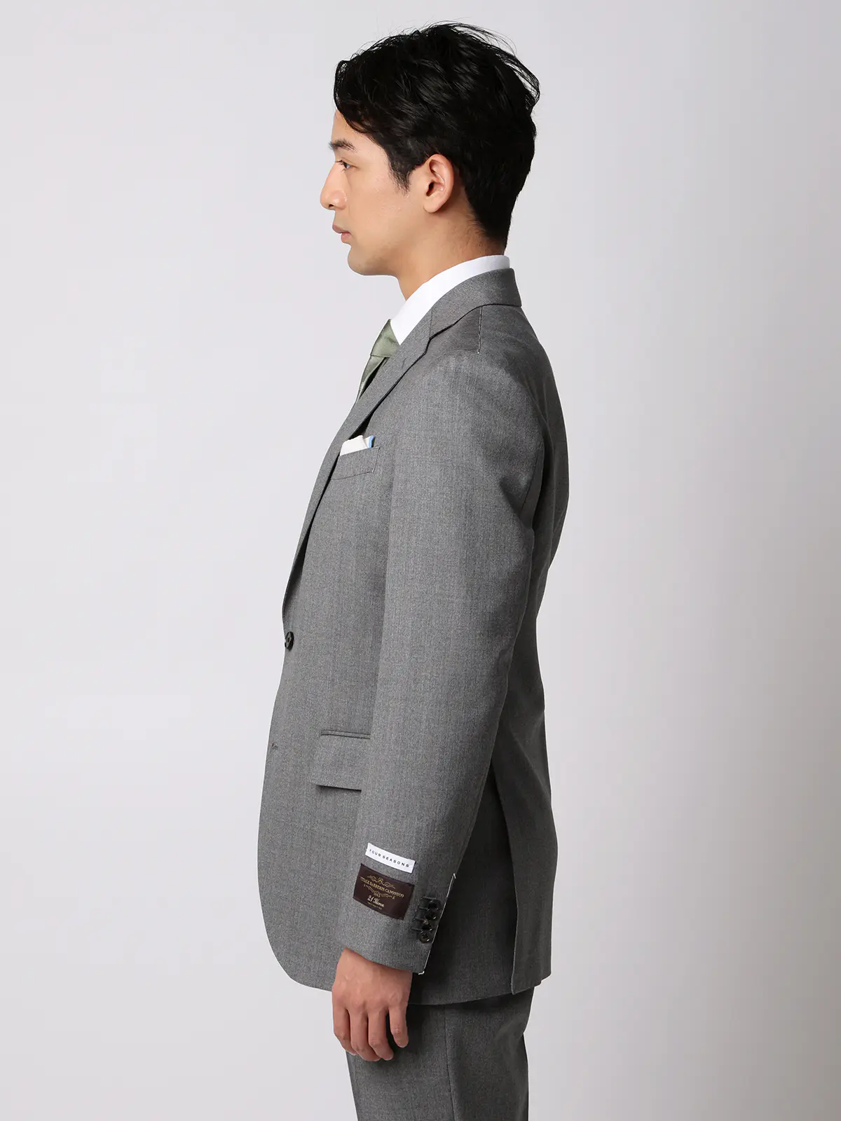 スーツ／2つボタン／CANONICO／21μPRUNELLE／無地／CH25 ライトグレー 体型（DROP):スリム　8DROP(YA体),身長:160cm