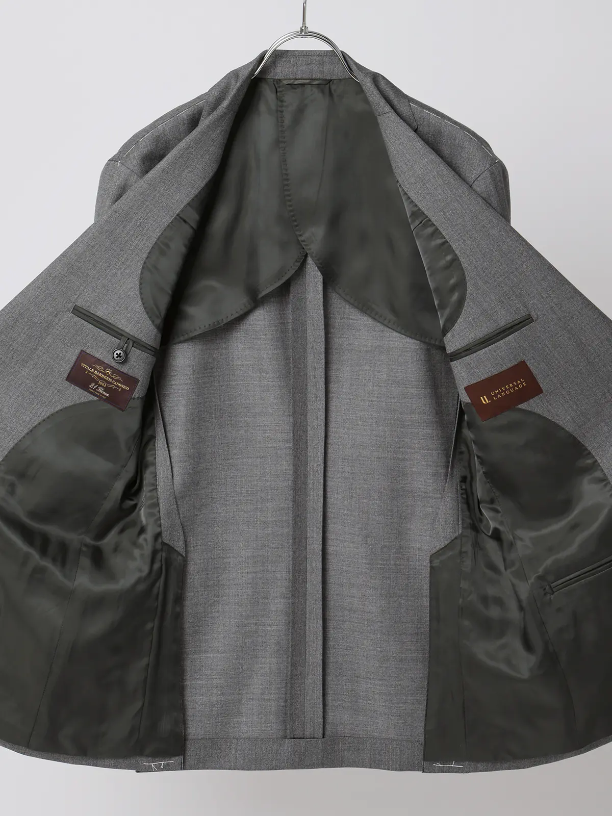 スーツ／2つボタン／CANONICO／21μPRUNELLE／無地／CH25 ライトグレー 体型（DROP):スリム　8DROP(YA体),身長:160cm