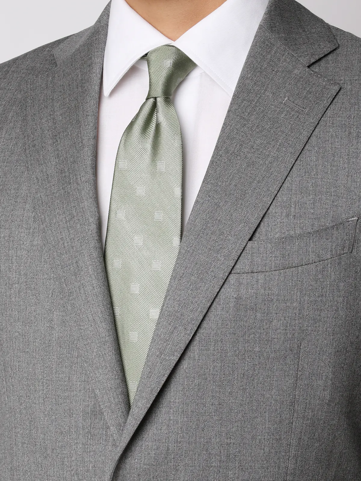 スーツ／2つボタン／CANONICO／21μPRUNELLE／無地／CH25 ライトグレー 体型（DROP):スリム　8DROP(YA体),身長:160cm