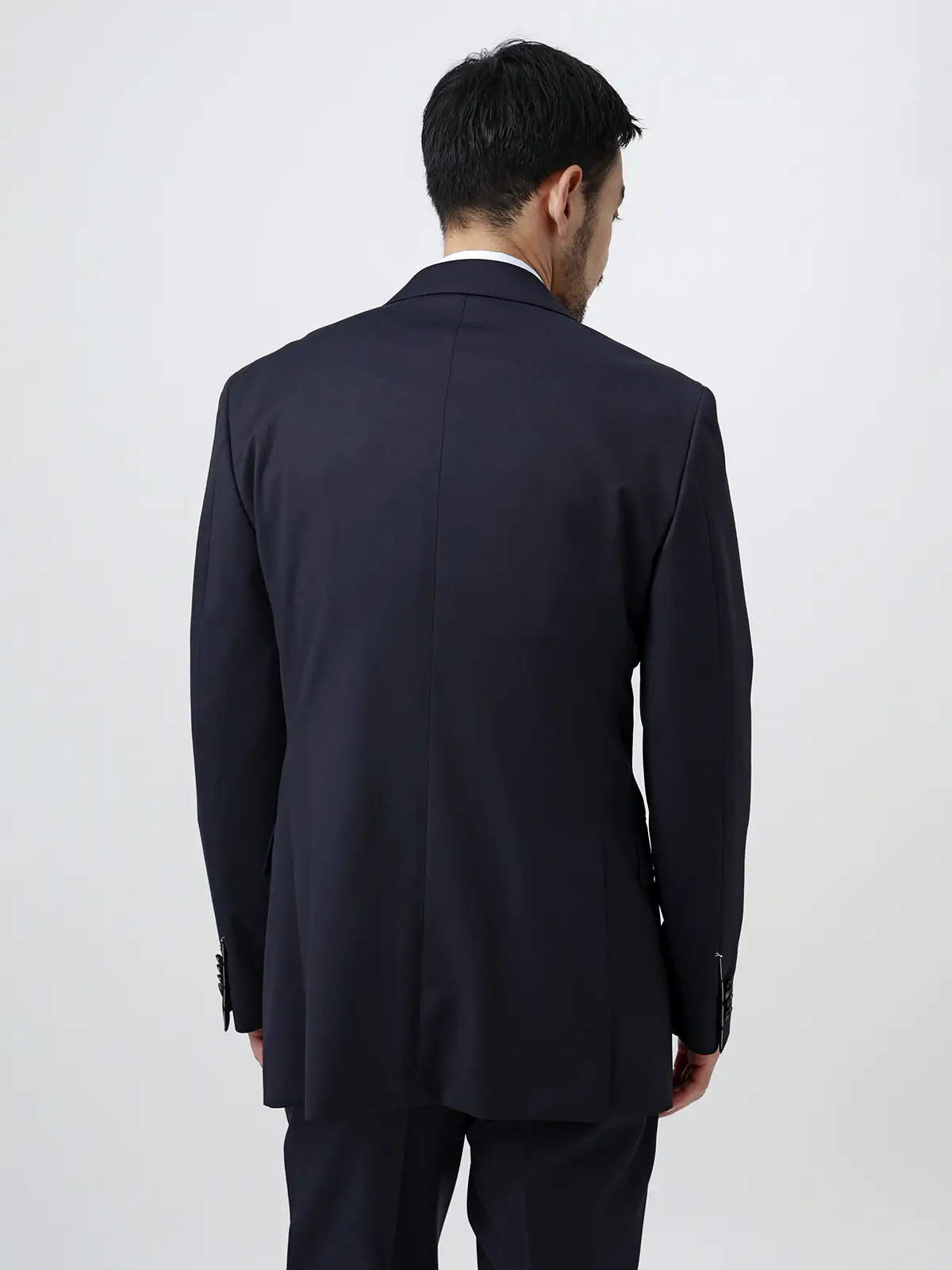 スーツ／2つボタン／CANONICO／21μPRUNELLE／無地／CH25 ネイビー 体型（DROP):がっしり　2DROP(BE体),身長:170cm