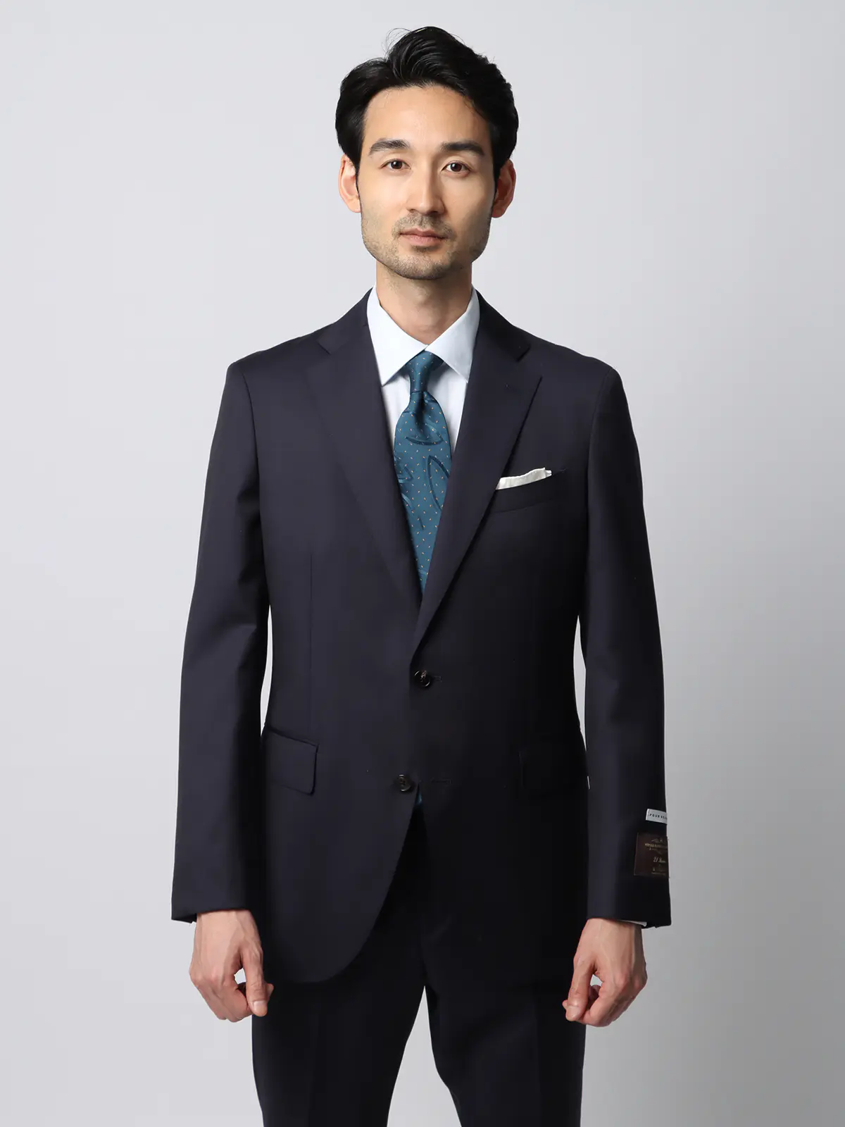 スーツ／2つボタン／CANONICO／21μPRUNELLE／無地／CH25 ネイビー系 体型（DROP):スリム　8DROP(YA体),身長:160cm