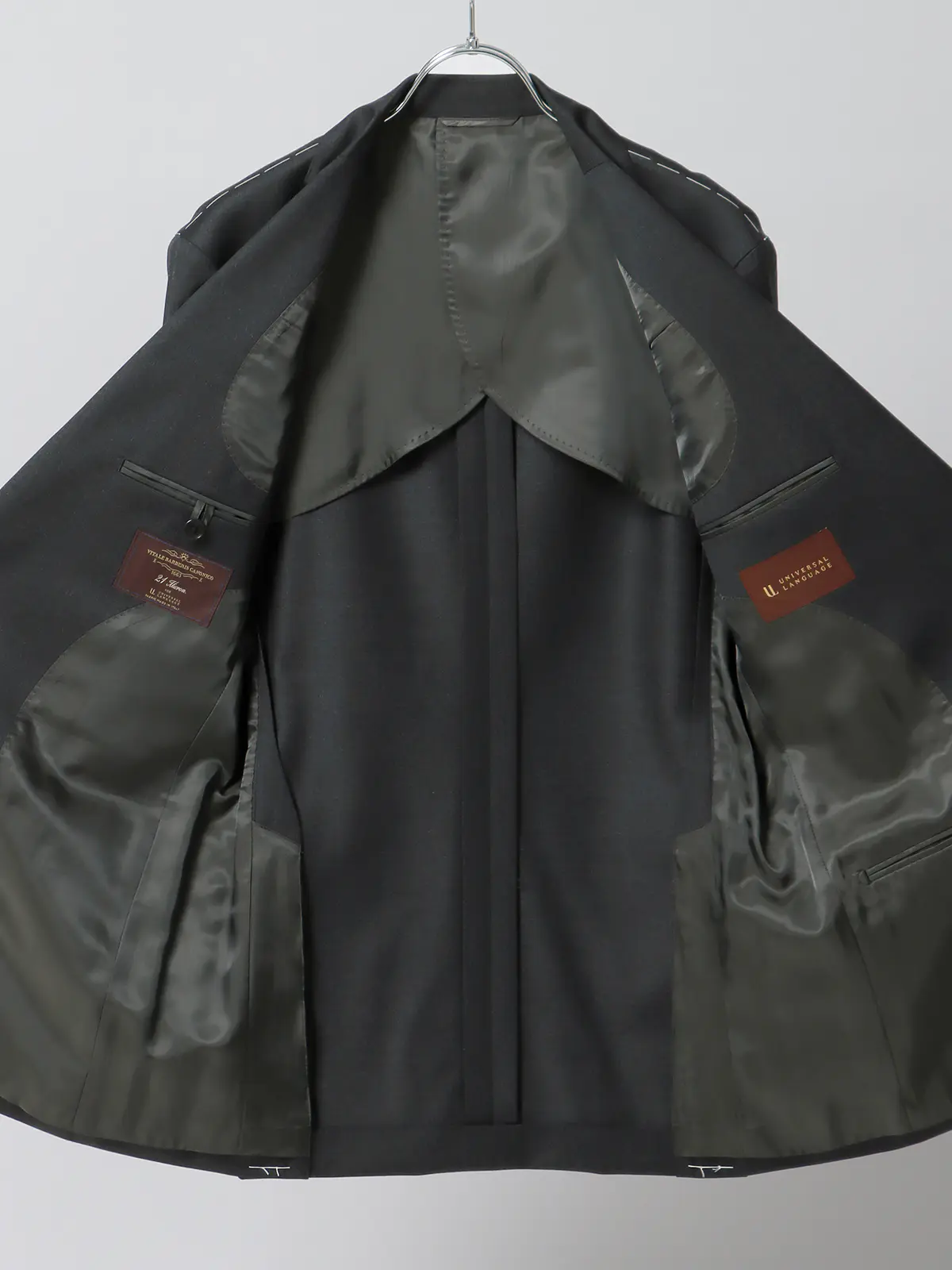 スーツ／2つボタン／CANONICO／21μPRUNELLE／無地／CH25 グレー系 体型（DROP):スリム　8DROP(YA体),身長:160cm