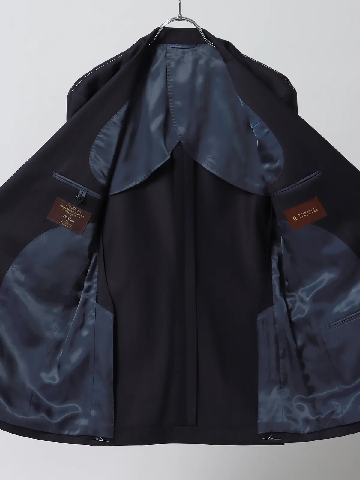 スーツ／2つボタン／CANONICO／21μ PRUNELLE／チョークストライプ／CH25 ネイビー 体型（DROP):スリム　8DROP(YA体),身長:160cm