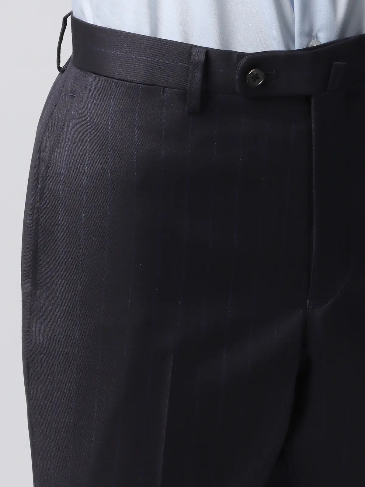 スーツ／2つボタン／CANONICO／21μ PRUNELLE／チョークストライプ／CH25 ネイビー 体型（DROP):スリム　8DROP(YA体),身長:160cm