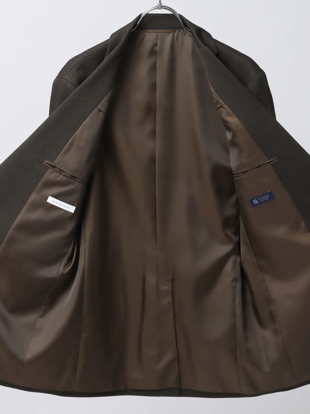 最高スーツ／ウォッシャブル／NON IRON／ストレッチ／2つボタン／ヘリンボーン／CH26 ブラウン系 体型（DROP):スリム　8DROP(YA体),身長:160cm