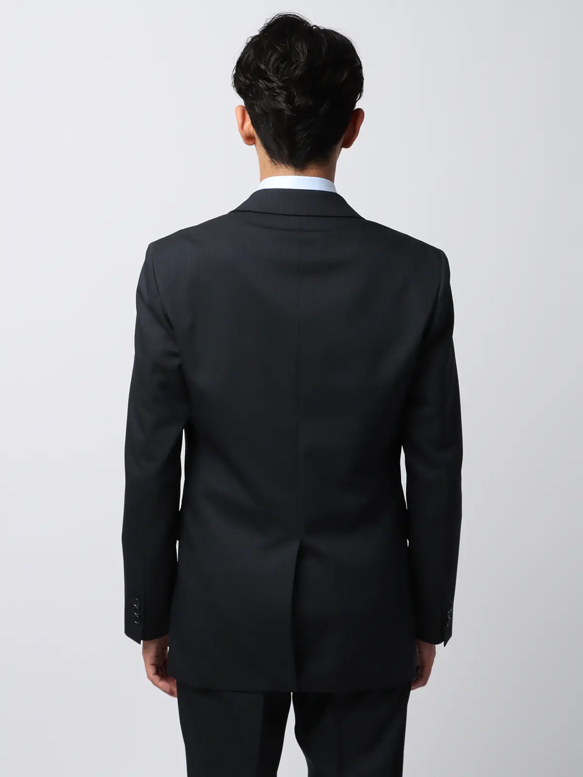 最高スーツ／ウォッシャブル／NON IRON／ストレッチ／2つボタン／ヘリンボーン／CH26 ネイビー系 体型（DROP):スリム　8DROP(YA体),身長:160cm