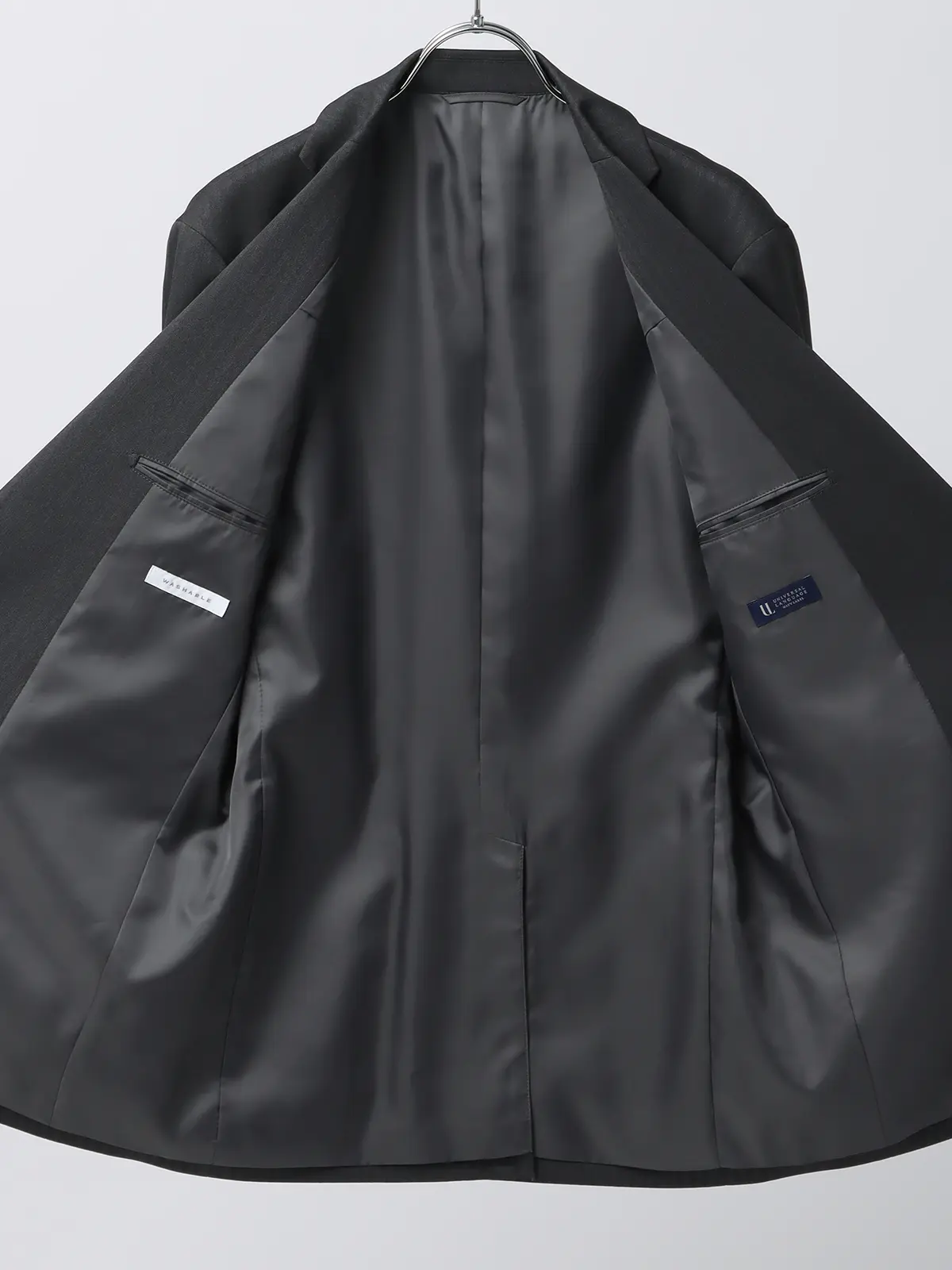 最高スーツ／ウォッシャブル／NON IRON／ストレッチ／2つボタン／ヘリンボーン／CH26 グレー系 体型（DROP):スリム　8DROP(YA体),身長:160cm