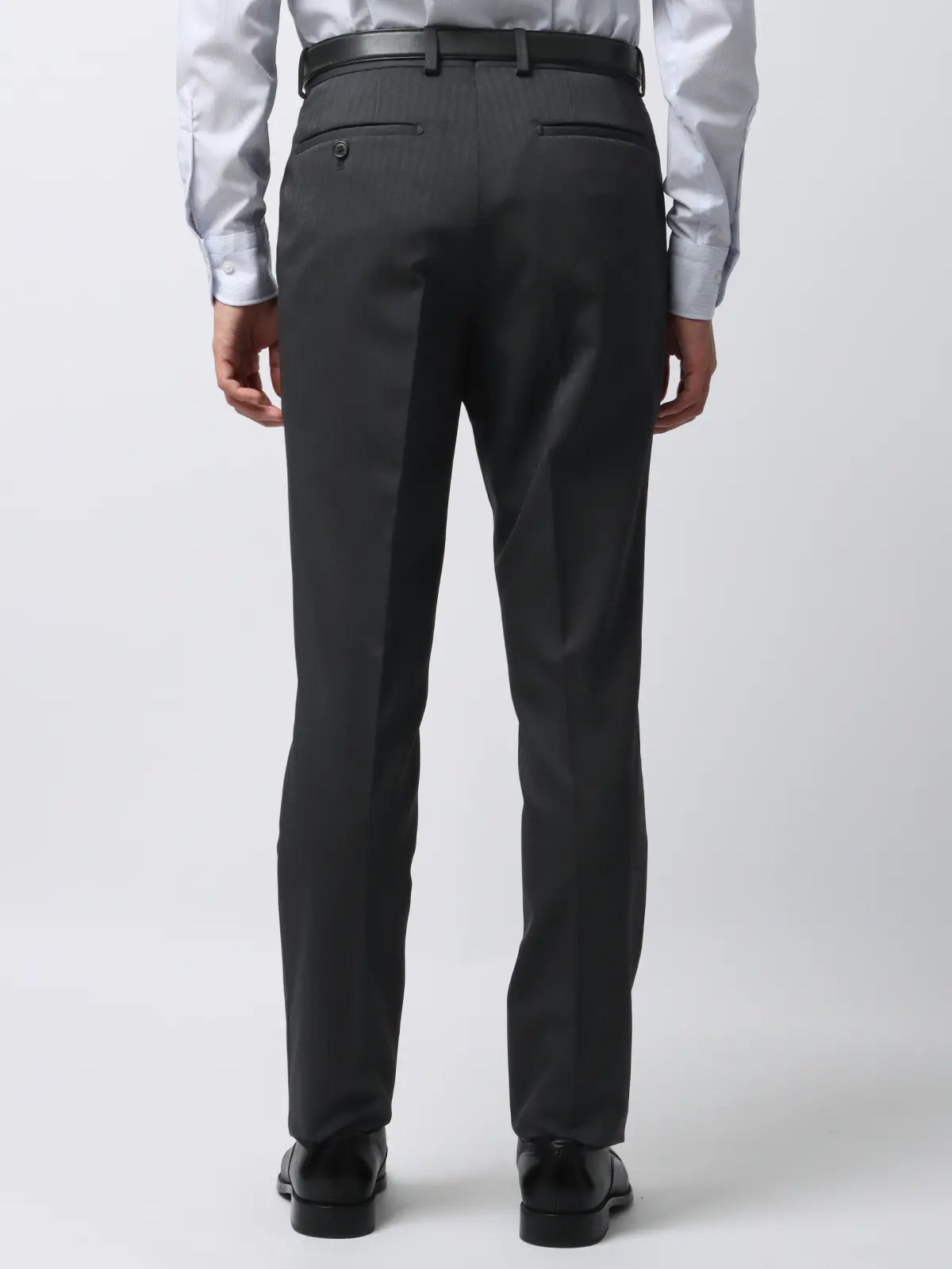 最高スーツ／ウォッシャブル／NON IRON／ストレッチ／2つボタン／ヘリンボーン／CH26 グレー系 体型（DROP):スリム　8DROP(YA体),身長:160cm