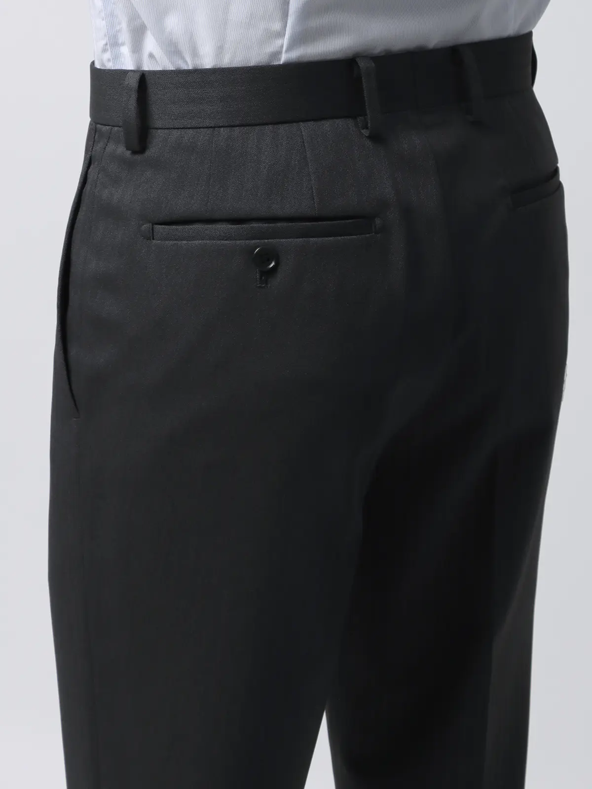 最高スーツ／ウォッシャブル／NON IRON／ストレッチ／2つボタン／ヘリンボーン／CH26 グレー系 体型（DROP):スリム　8DROP(YA体),身長:160cm