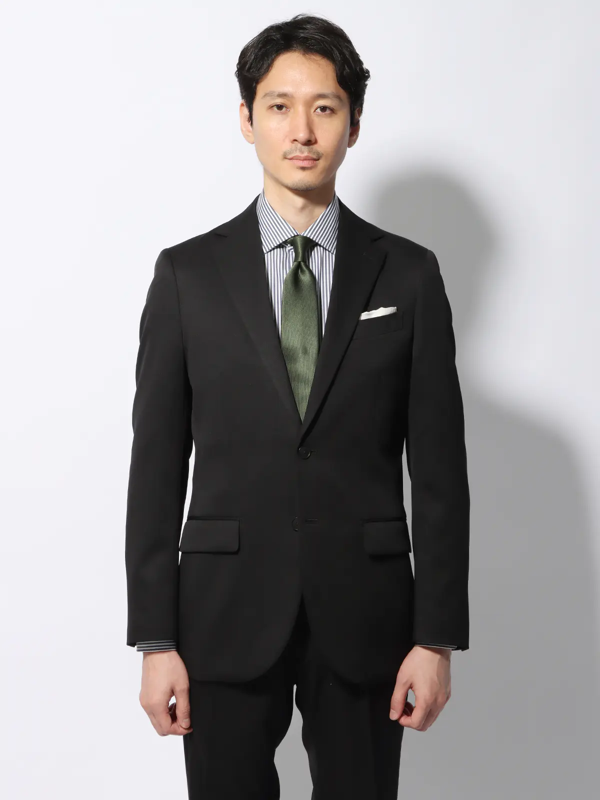 WEB限定/スーツ/ウォッシャブル/ストレッチ/2つボタン/無地/裾上げ済み ブラック 体型(DROP):スリム 8DROP(YA体),身長:165cm